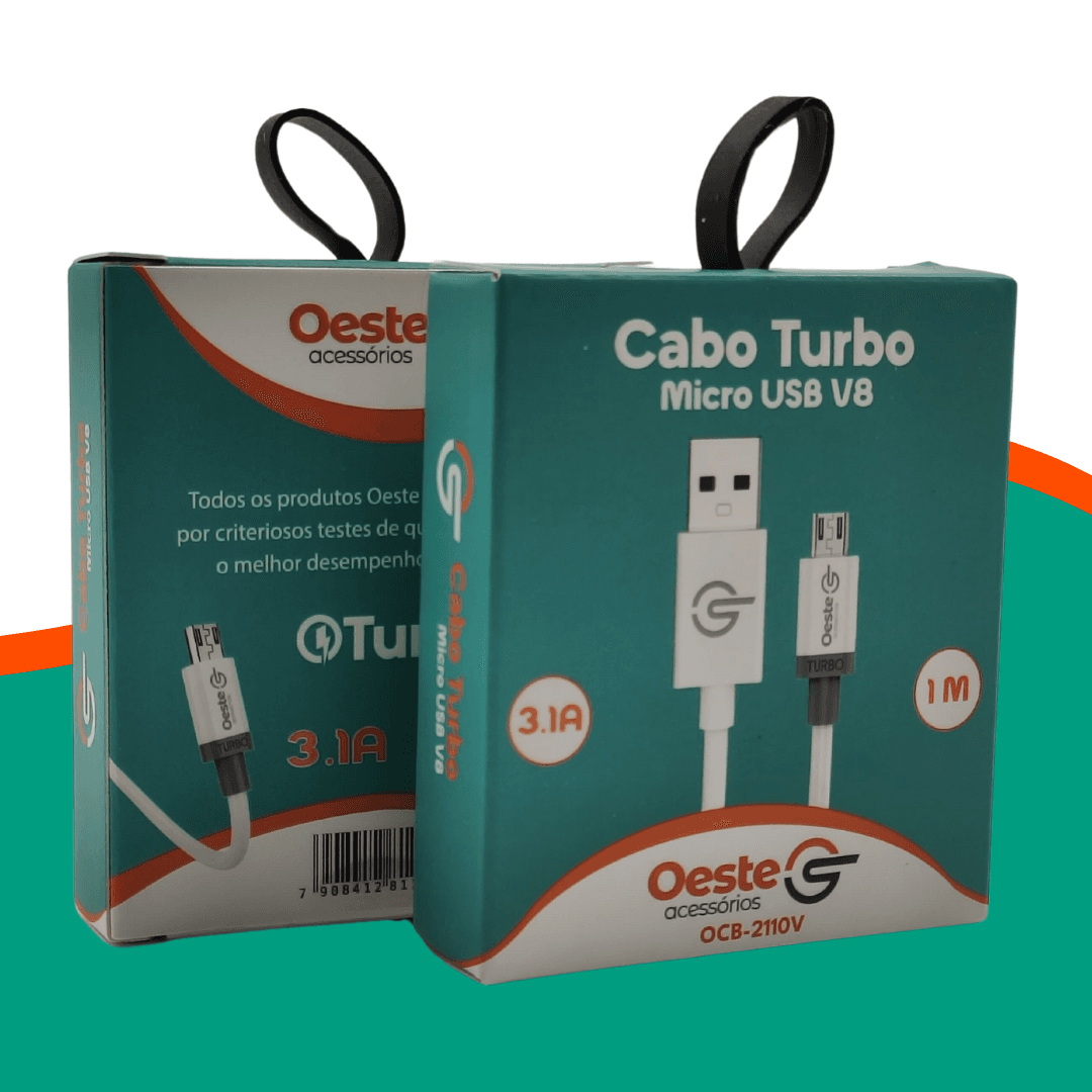 CABO MICRO USB V8 TURBO - OESTE ACESSORIOS OCB-2110V