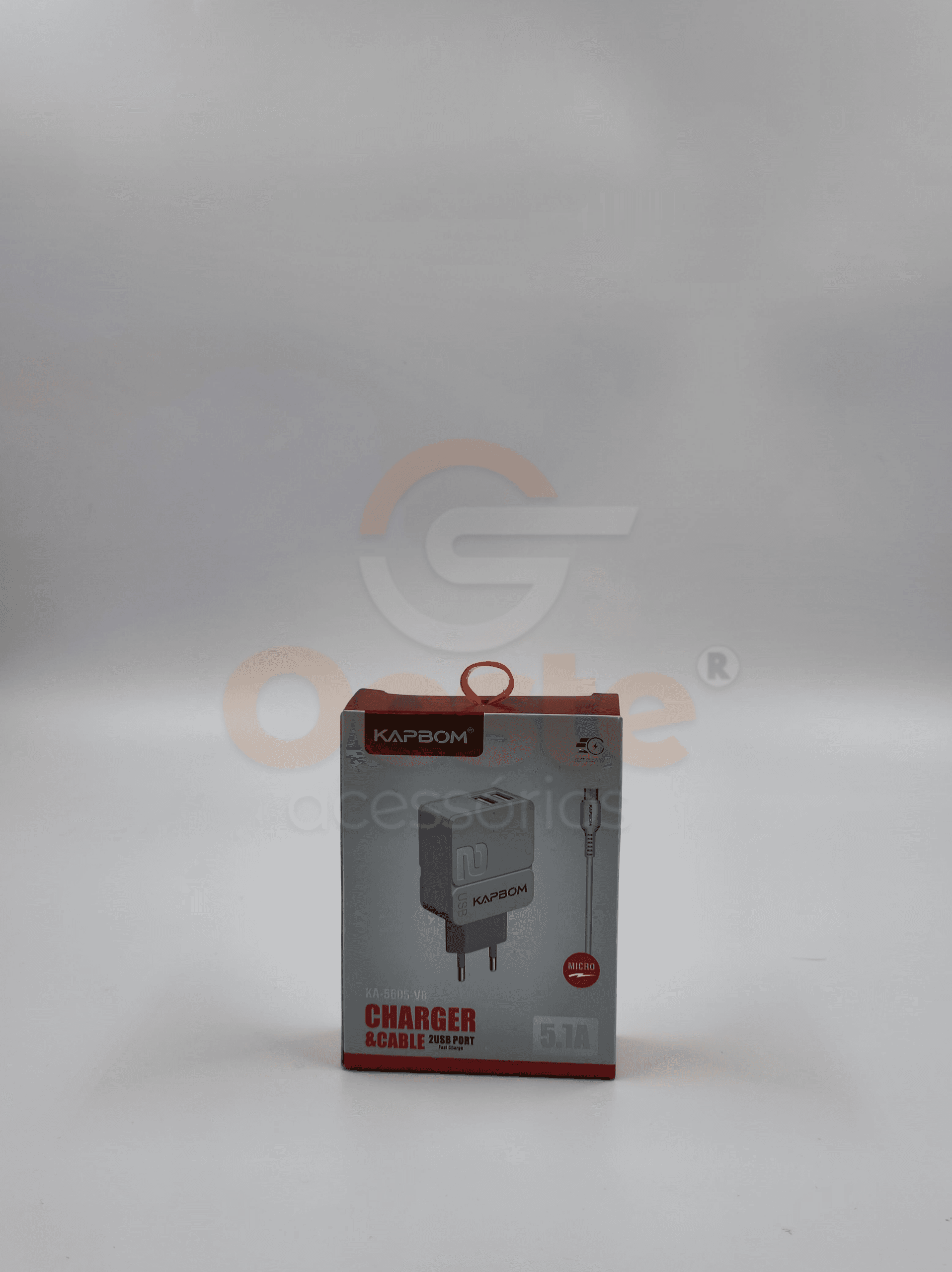 KIT CARREGADOR V8 2USB - KAPBOM KA-5606-V8