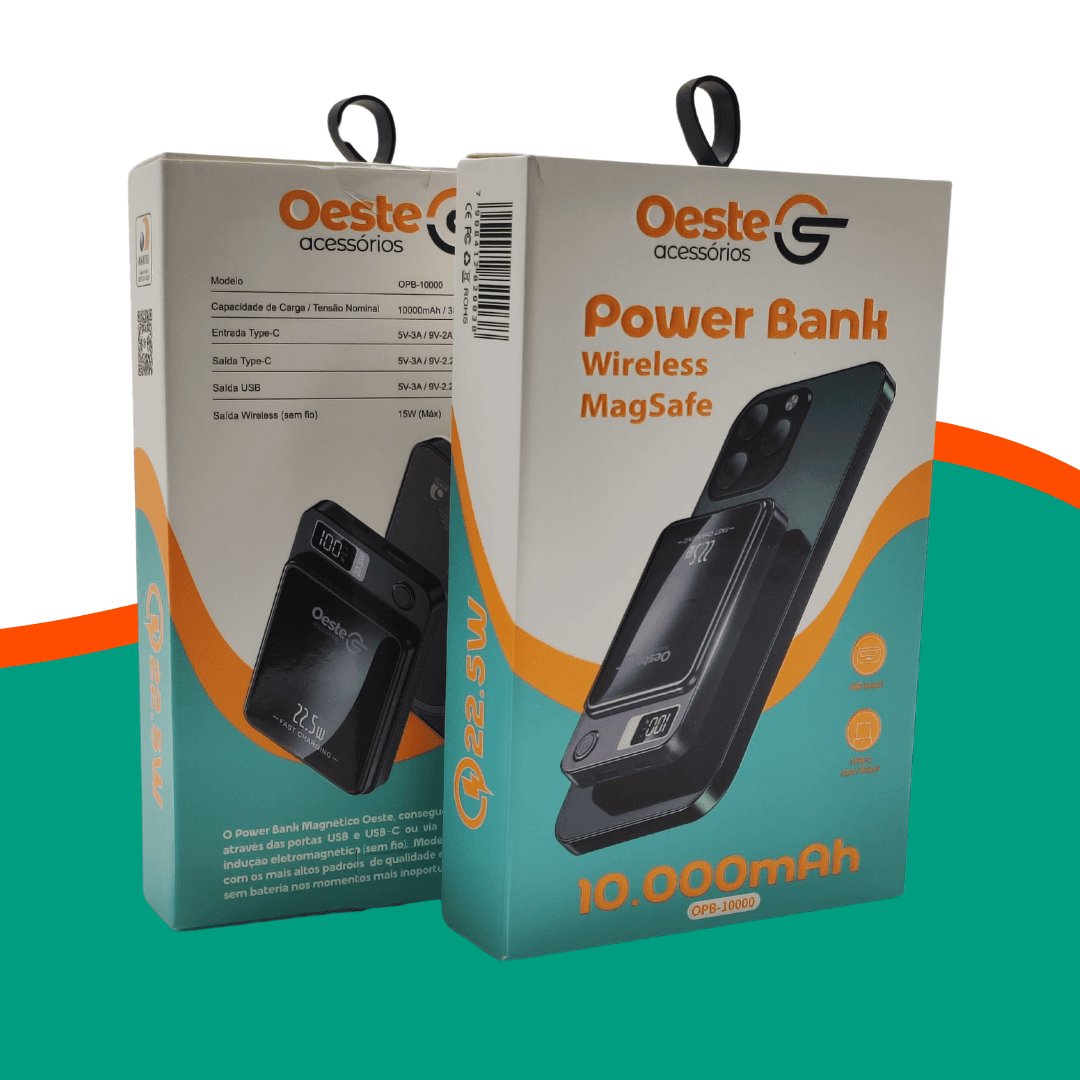 POWERBANK MAGSAFE 10000mAh - OESTE ACESSORIOS OPB-10000