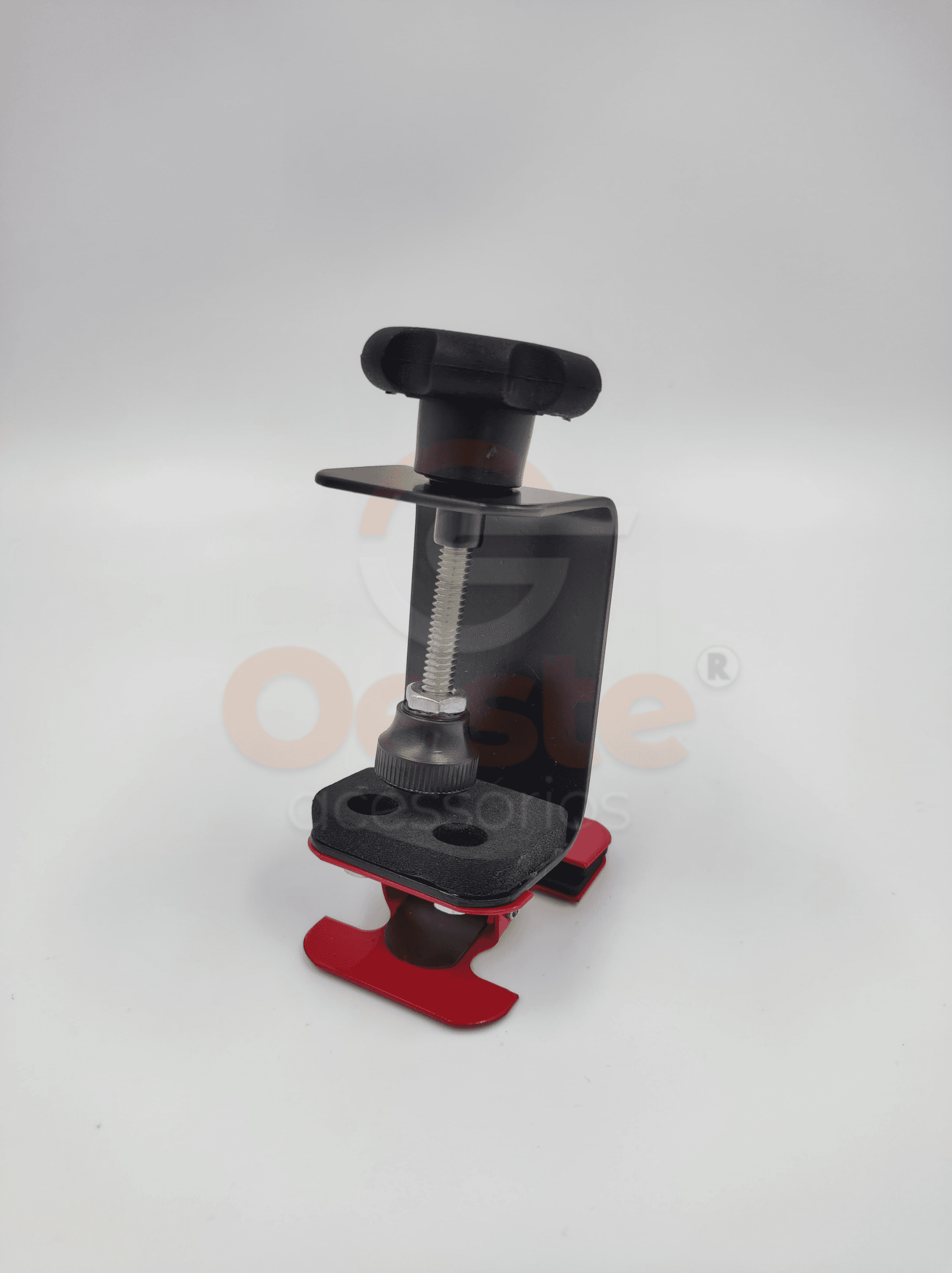 SUPORTE DE BANCADA PRETO COM VERMELHO