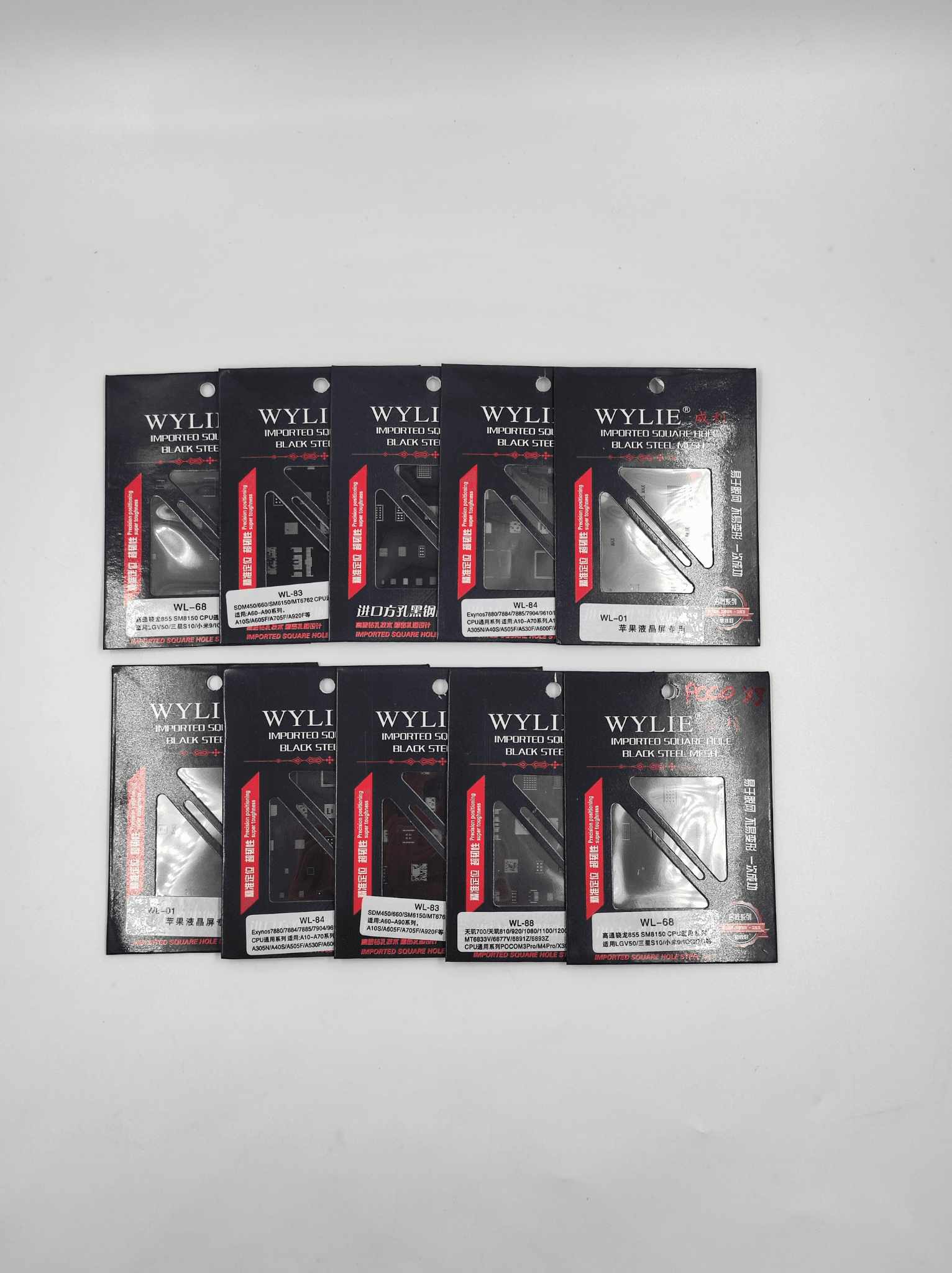 KIT STENCIL PARA ANDROID E IPHONE WYLIE COM 5 LAMINAS