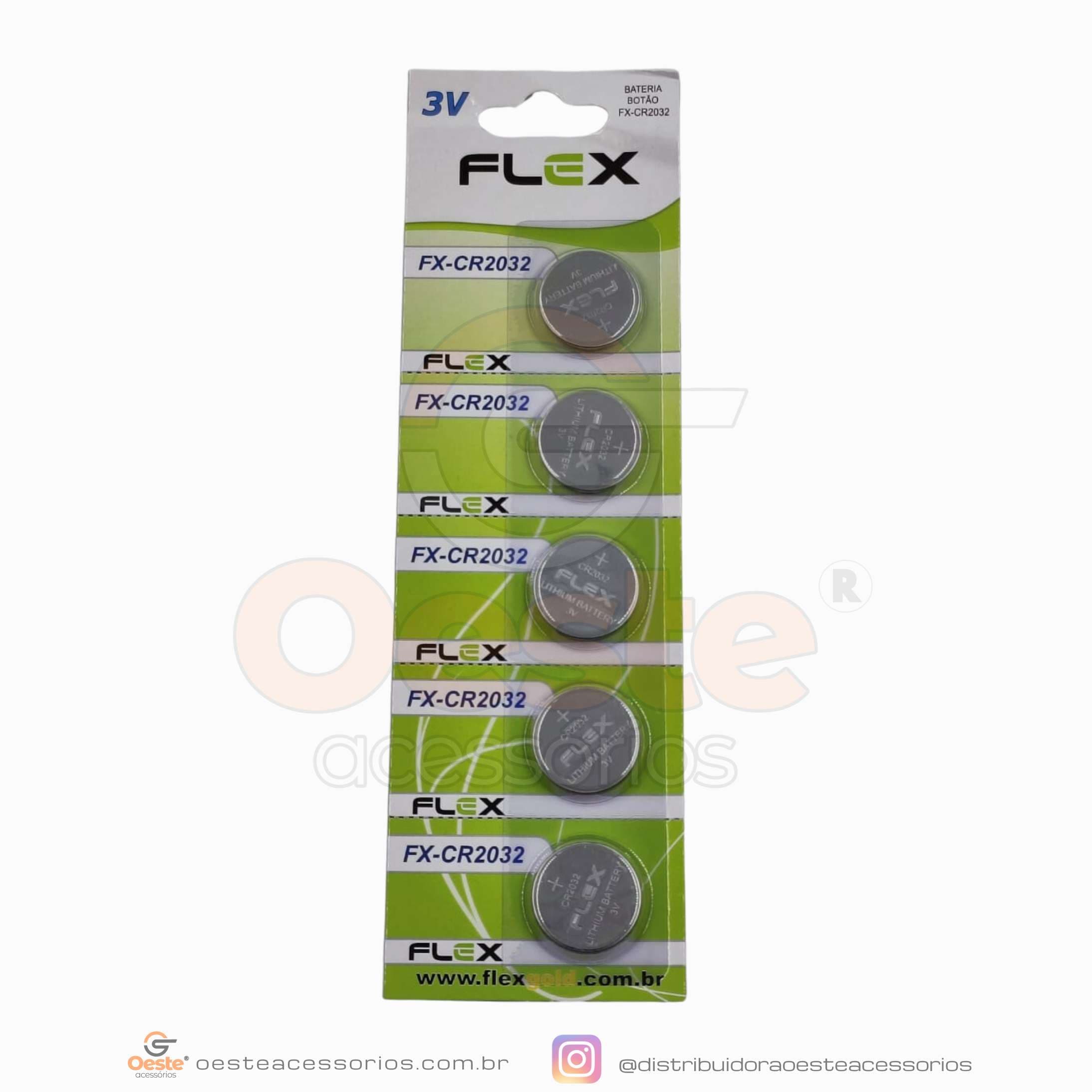 BATERIA BOTÃO 3V FLEX GOLD - FX-CR2032