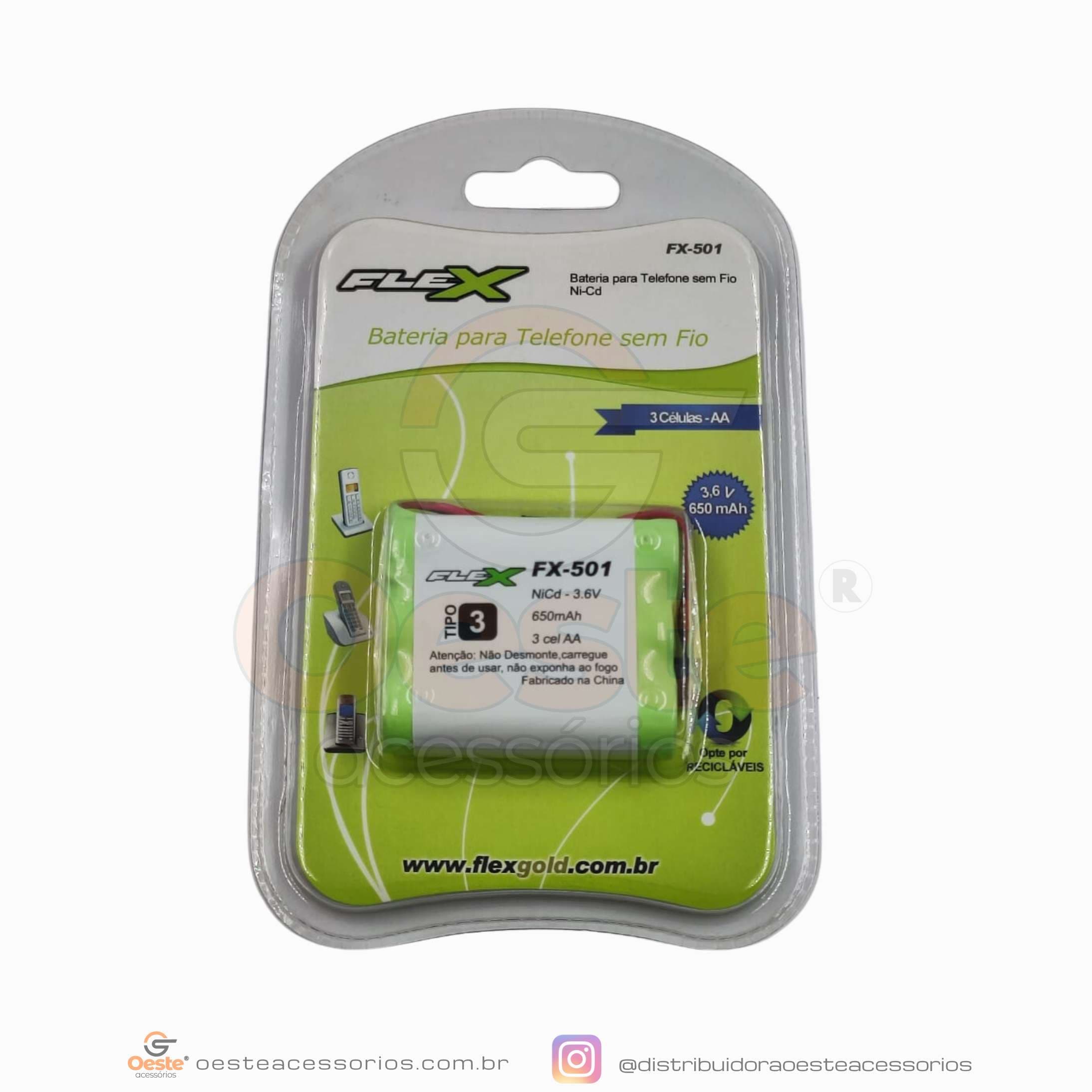 BATERIA PARA TELEFONE SEM FIO FX-501