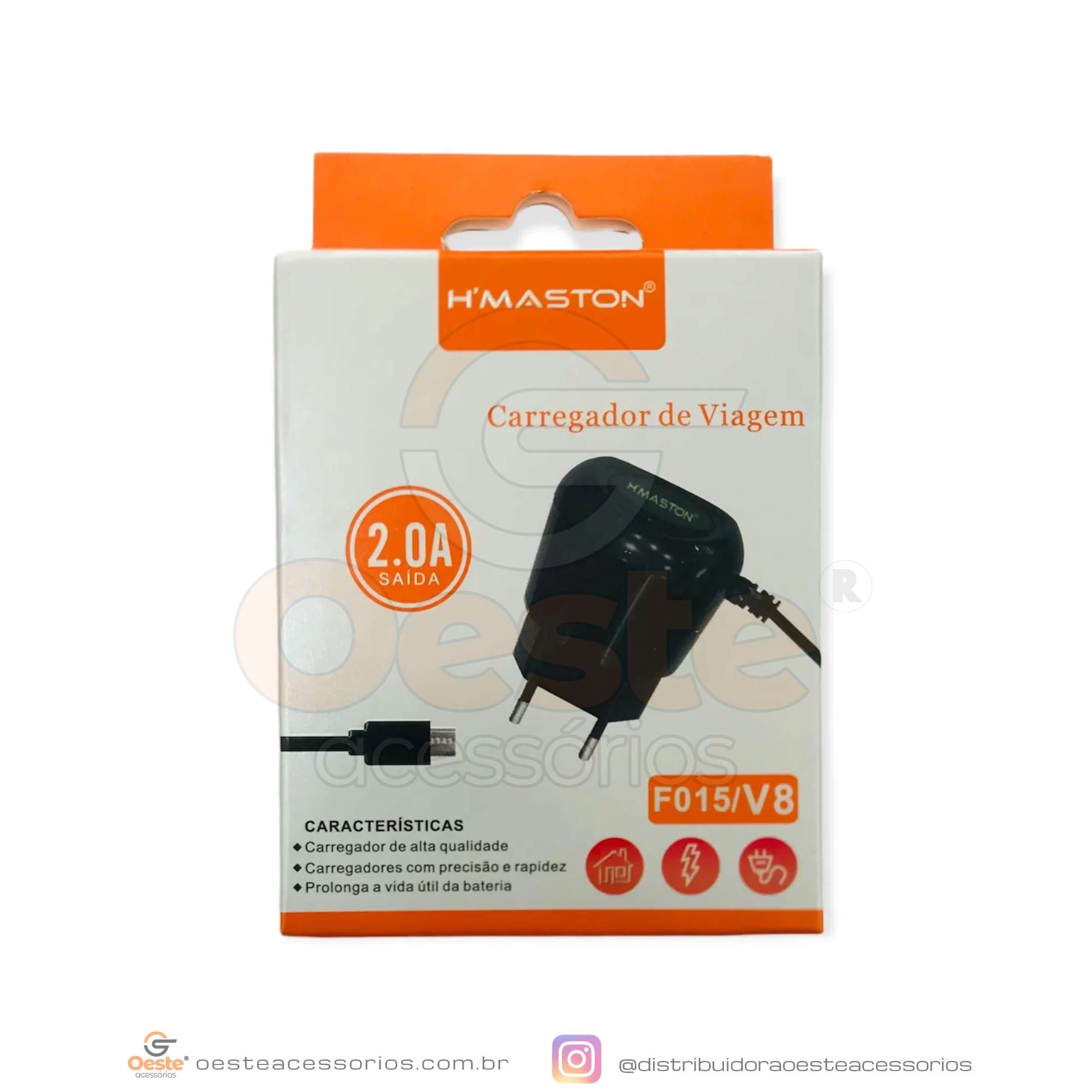 CARREGADOR MICRO USB 2.0A H'MASTON - F015