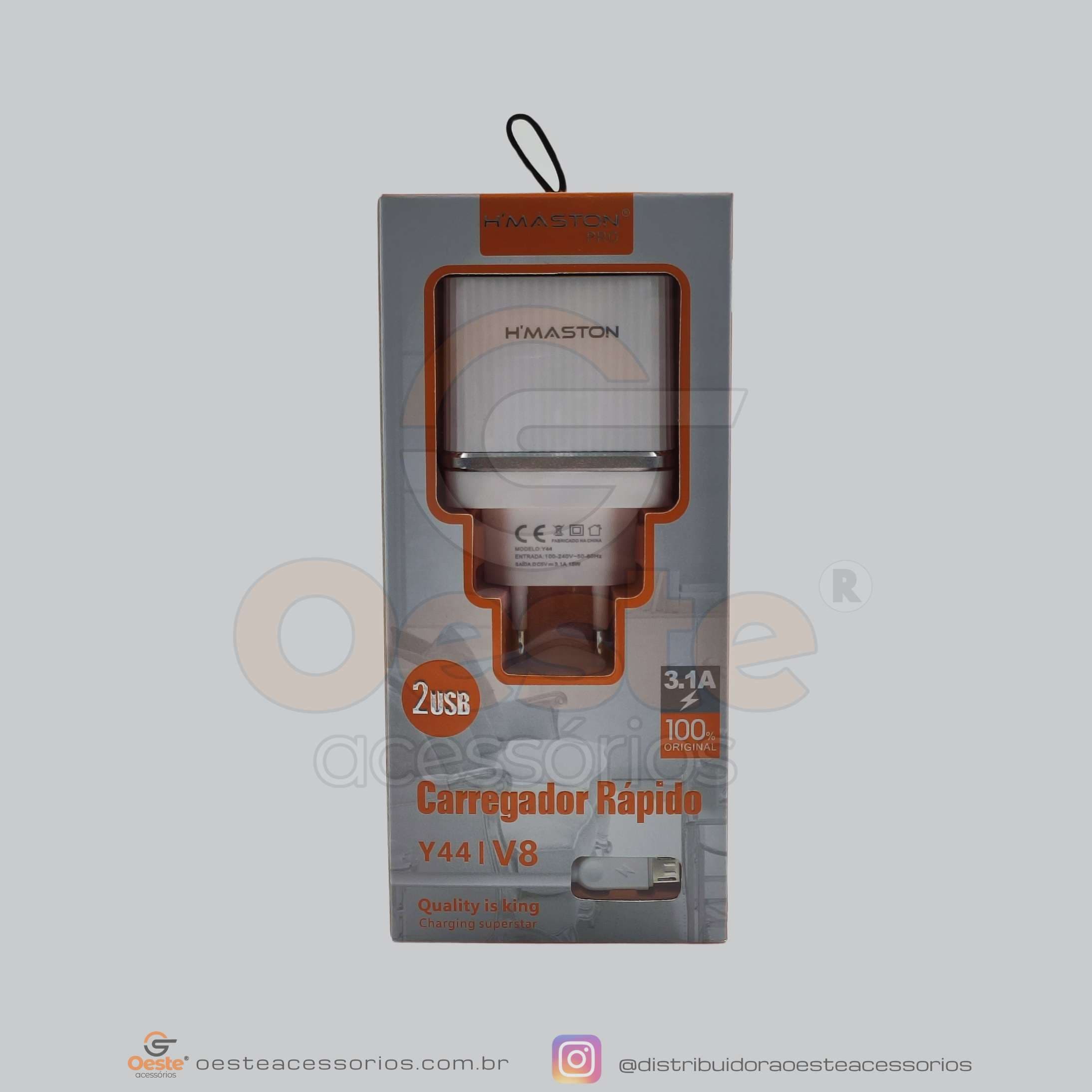 CARREGADOR RÁPIDO H´MASTON Y44 V8