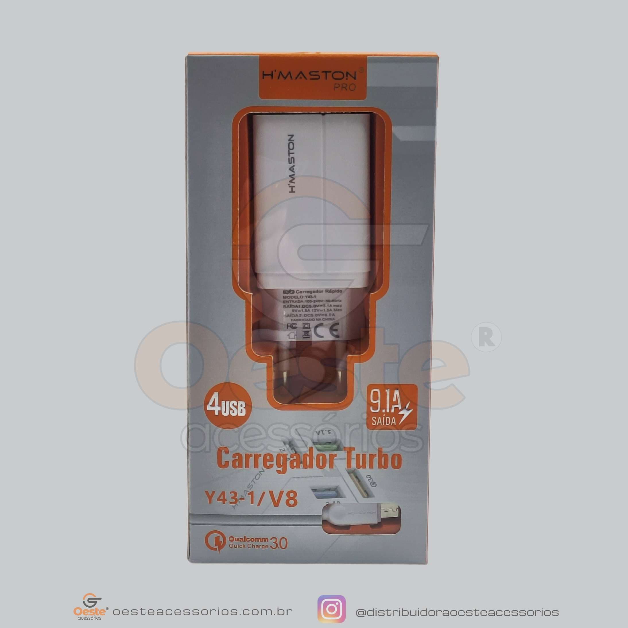 CARREGADOR H´MASTON 4 USB Y43-1
