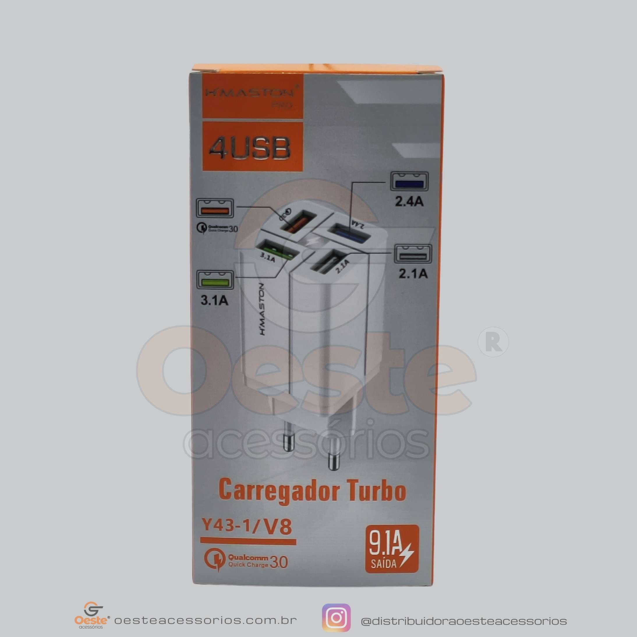 CARREGADOR H´MASTON 4 USB Y43-1