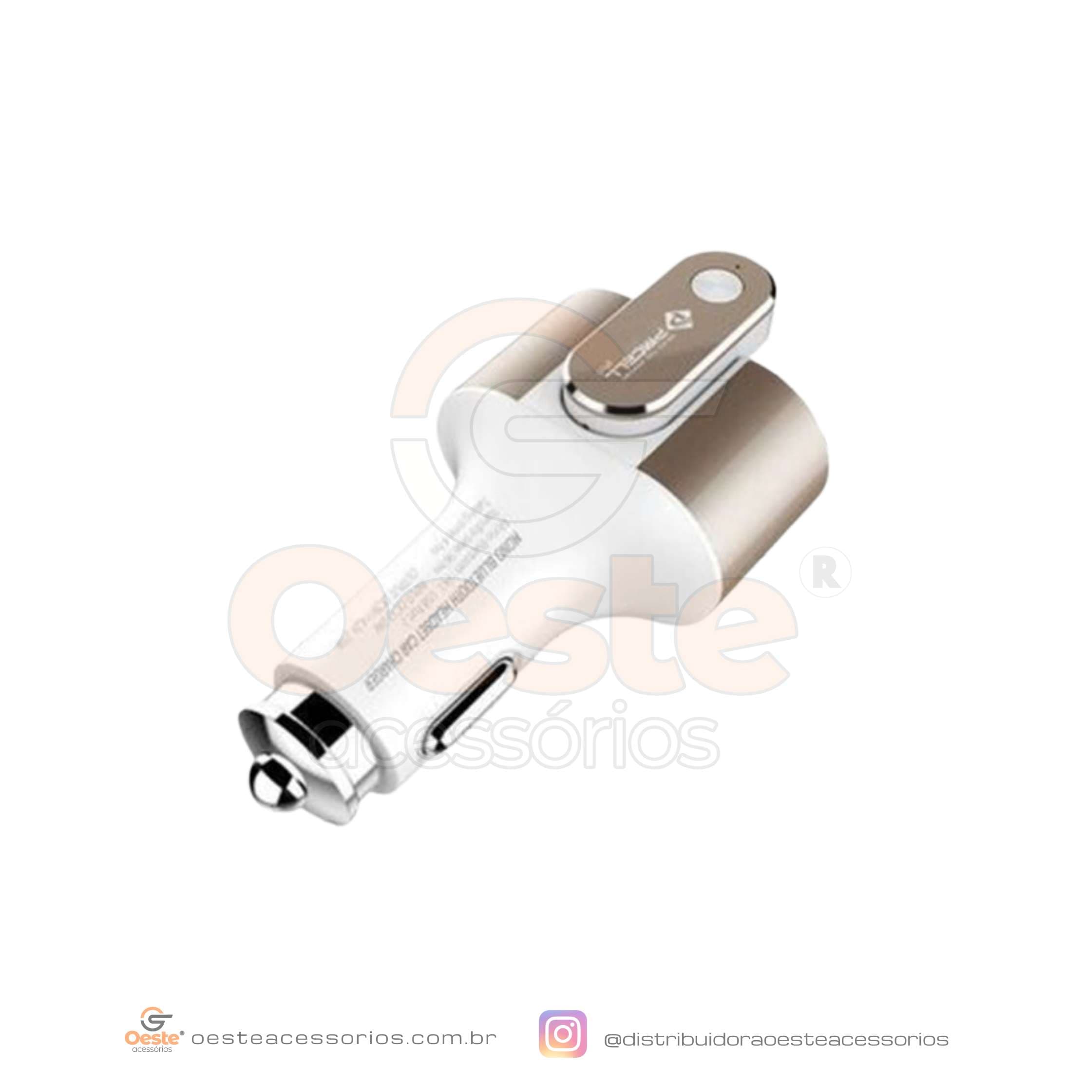 CARREGADOR VEICULAR PMCELL COM FONE CV-52