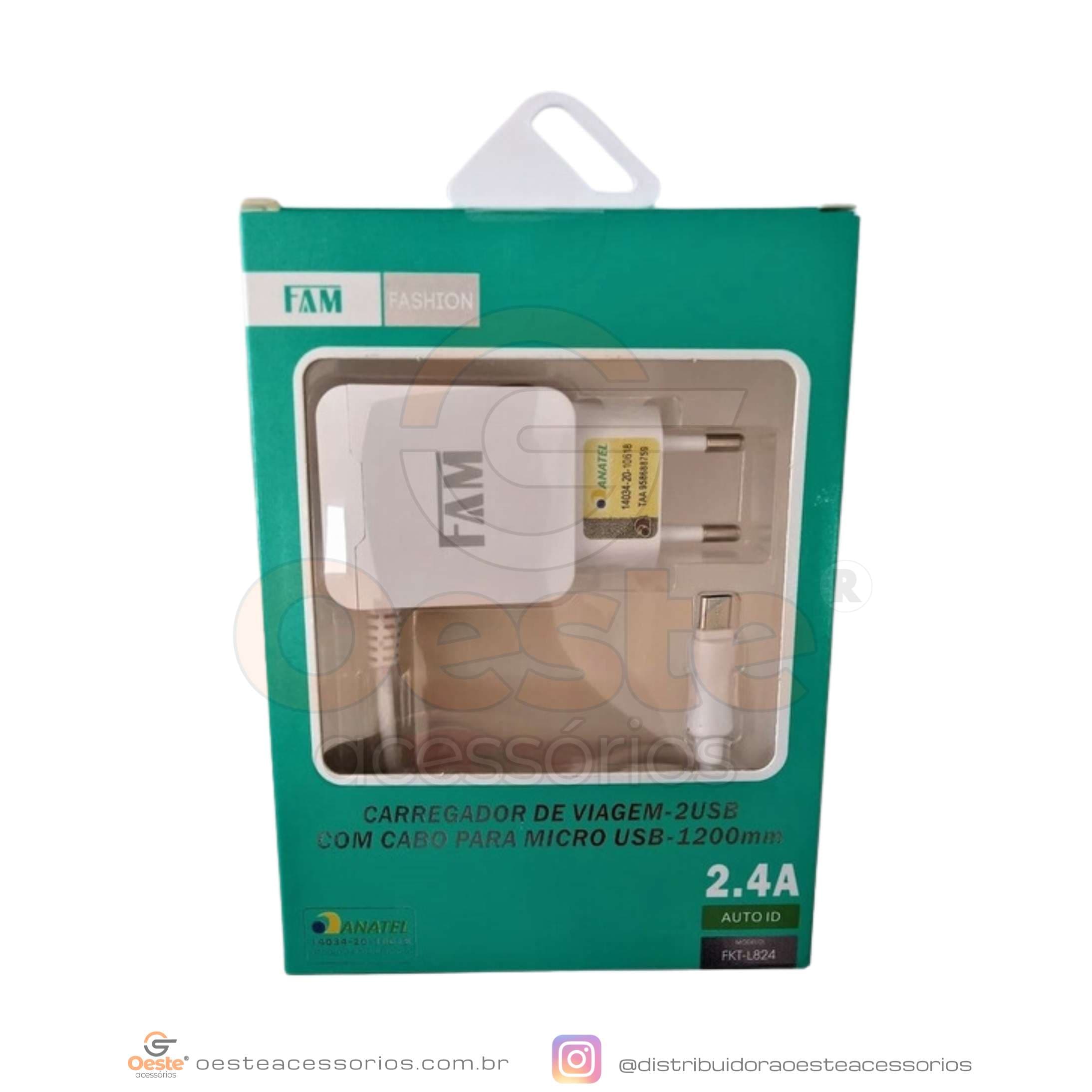 CARREGADOR DE VIAGEM FAM FKT-L824