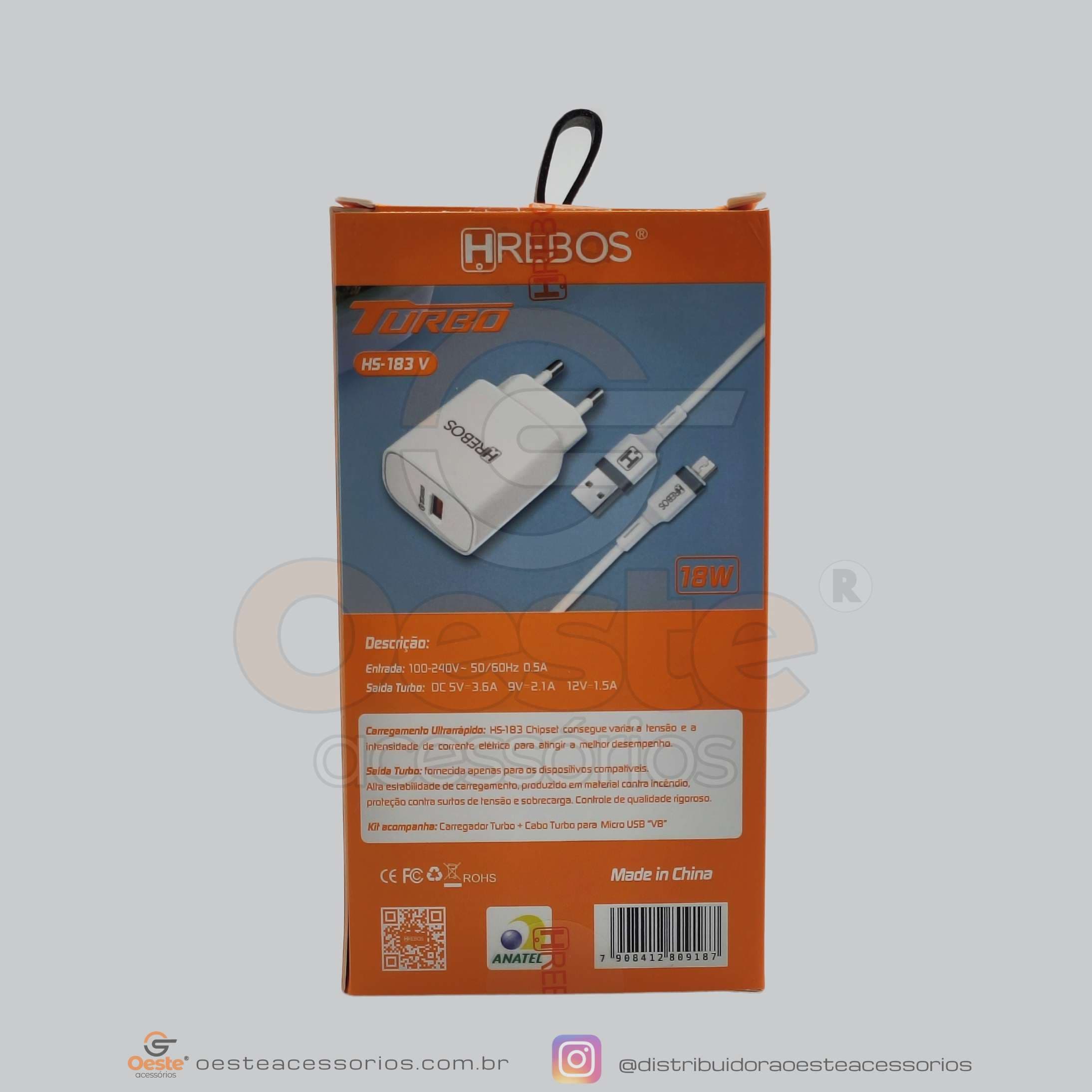 CARREGADOR HREBOS HS-183V 6.0A