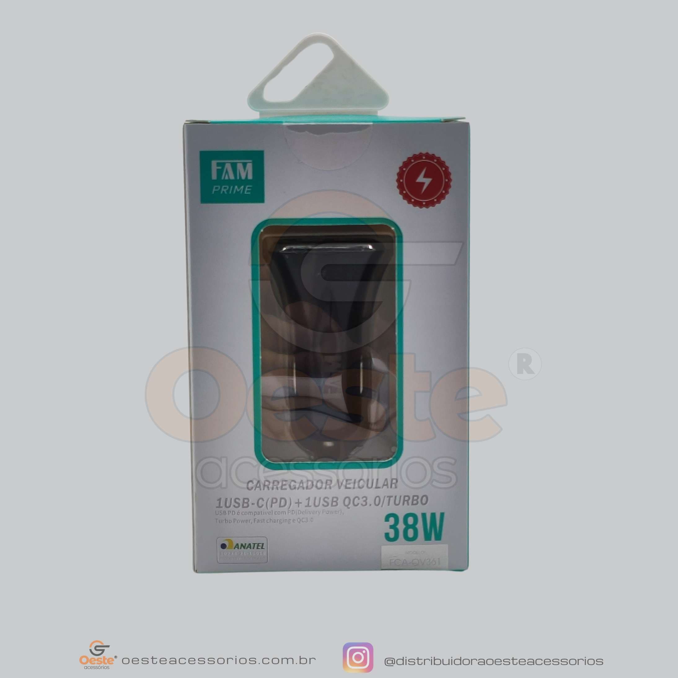 CARREGADOR VEICULAR FAM FCA-QV361