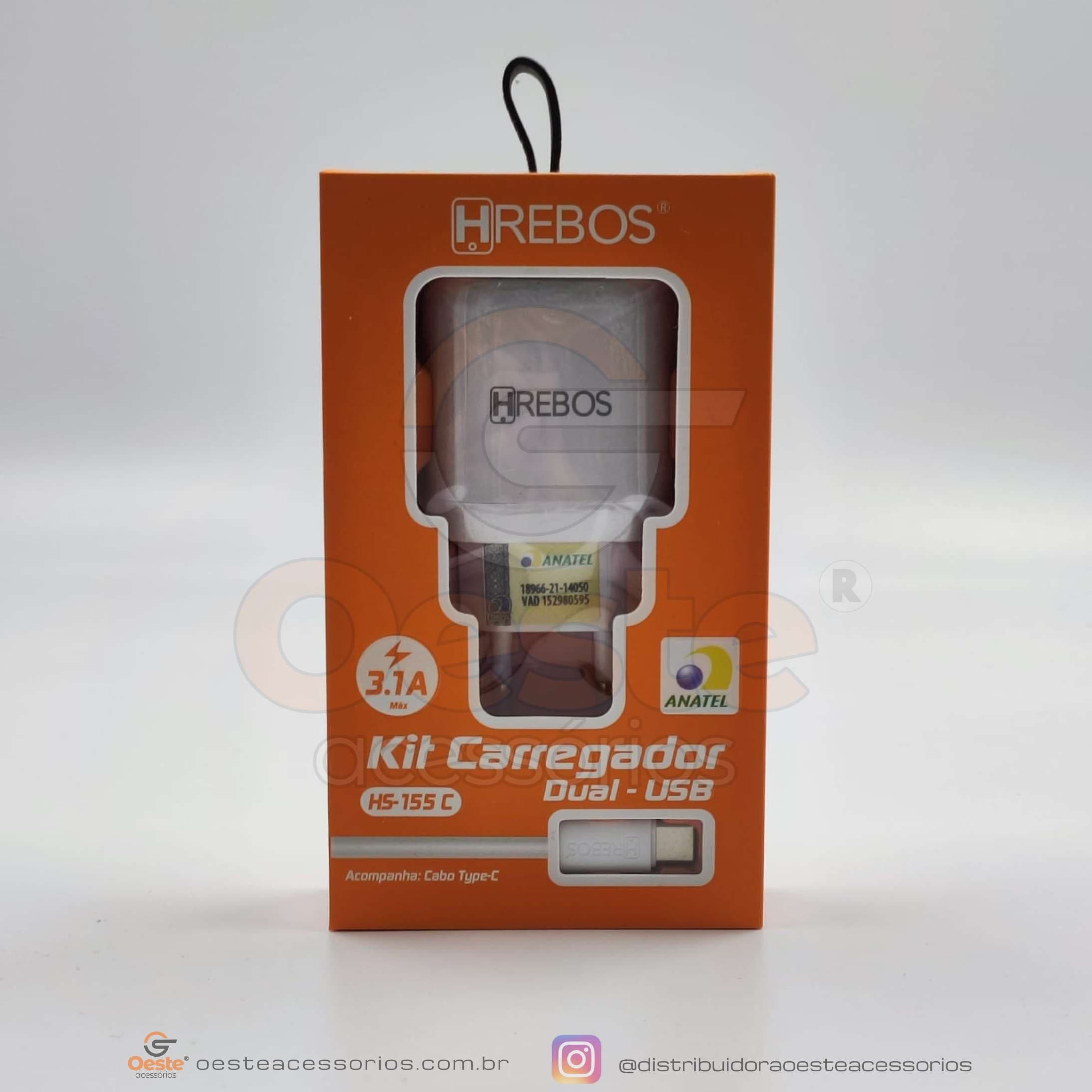 CARREGADOR 3,1A+ TYPE-C HS-155C