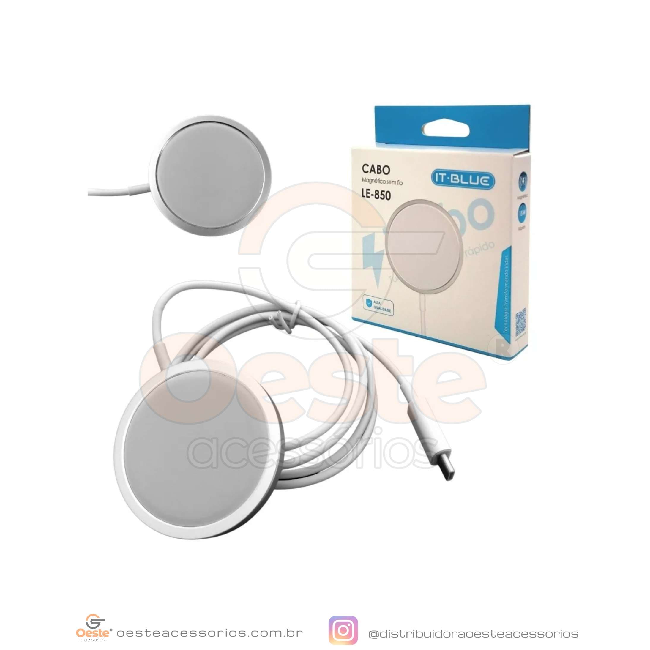 CARREGADOR IT-BLUE 15W MAGNÉTICO SEM FIO LE-850