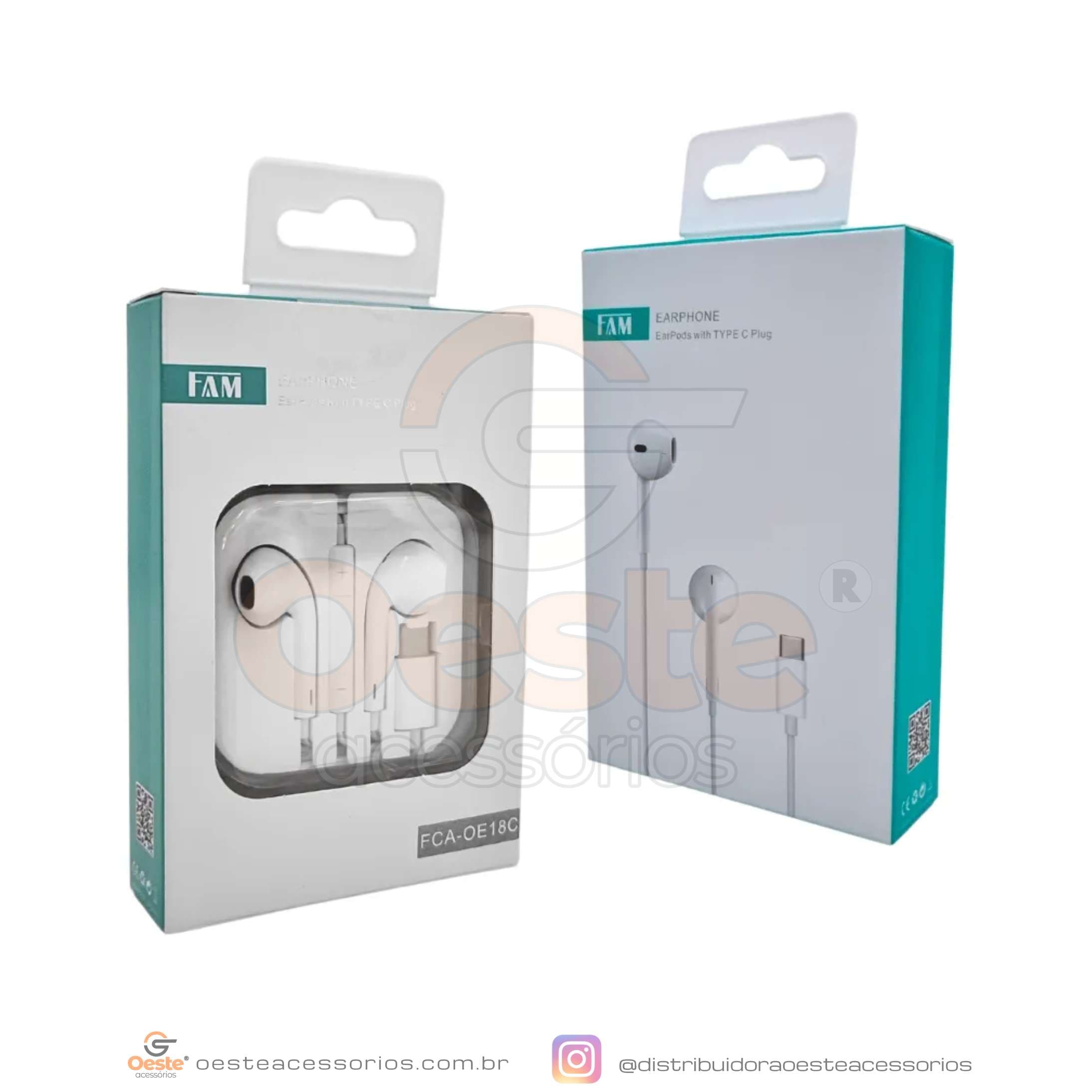 FONE DE OUVIDO TYPE-C PLUG FCA-OE18C