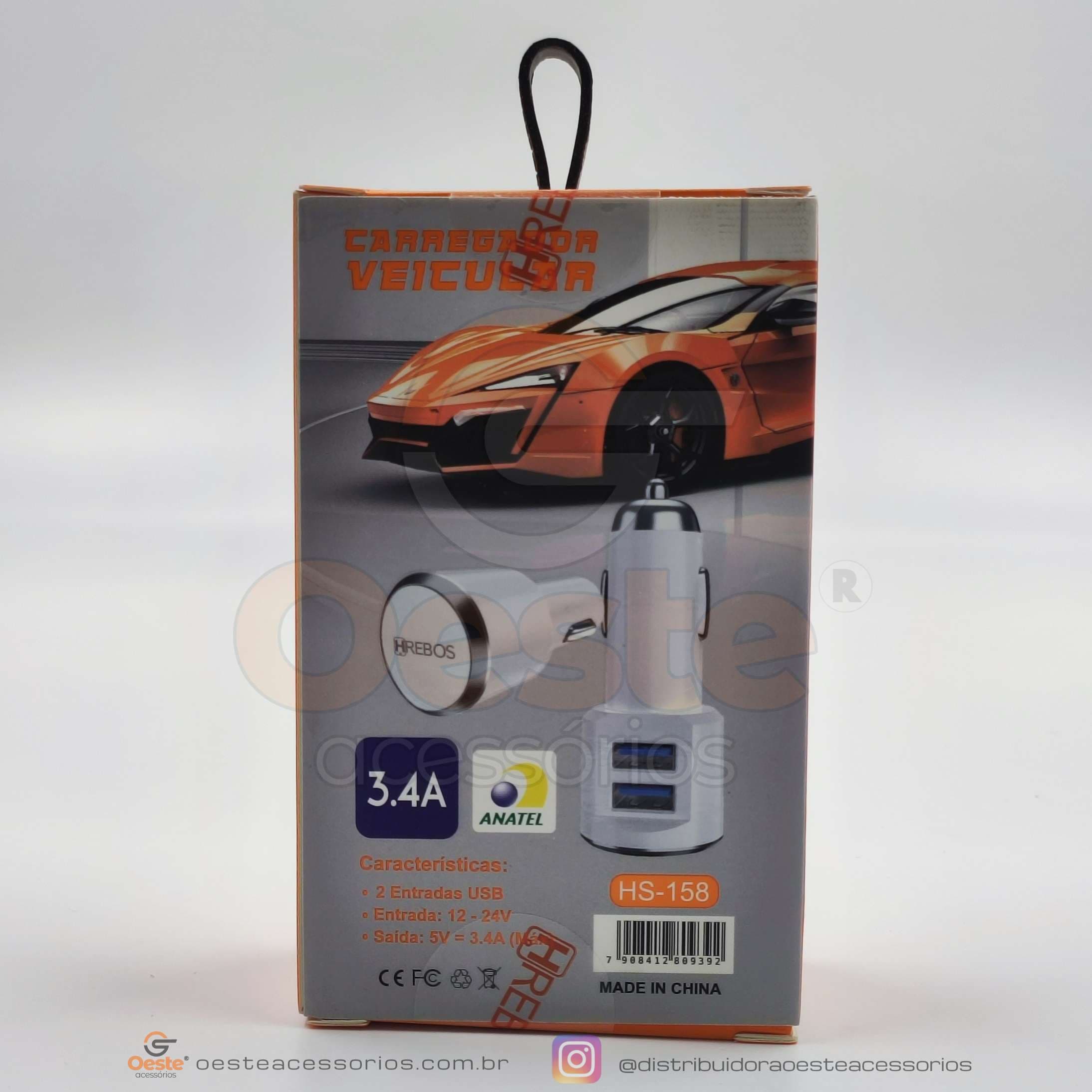 CARREGADOR VEICULAR H REBOS HS-158
