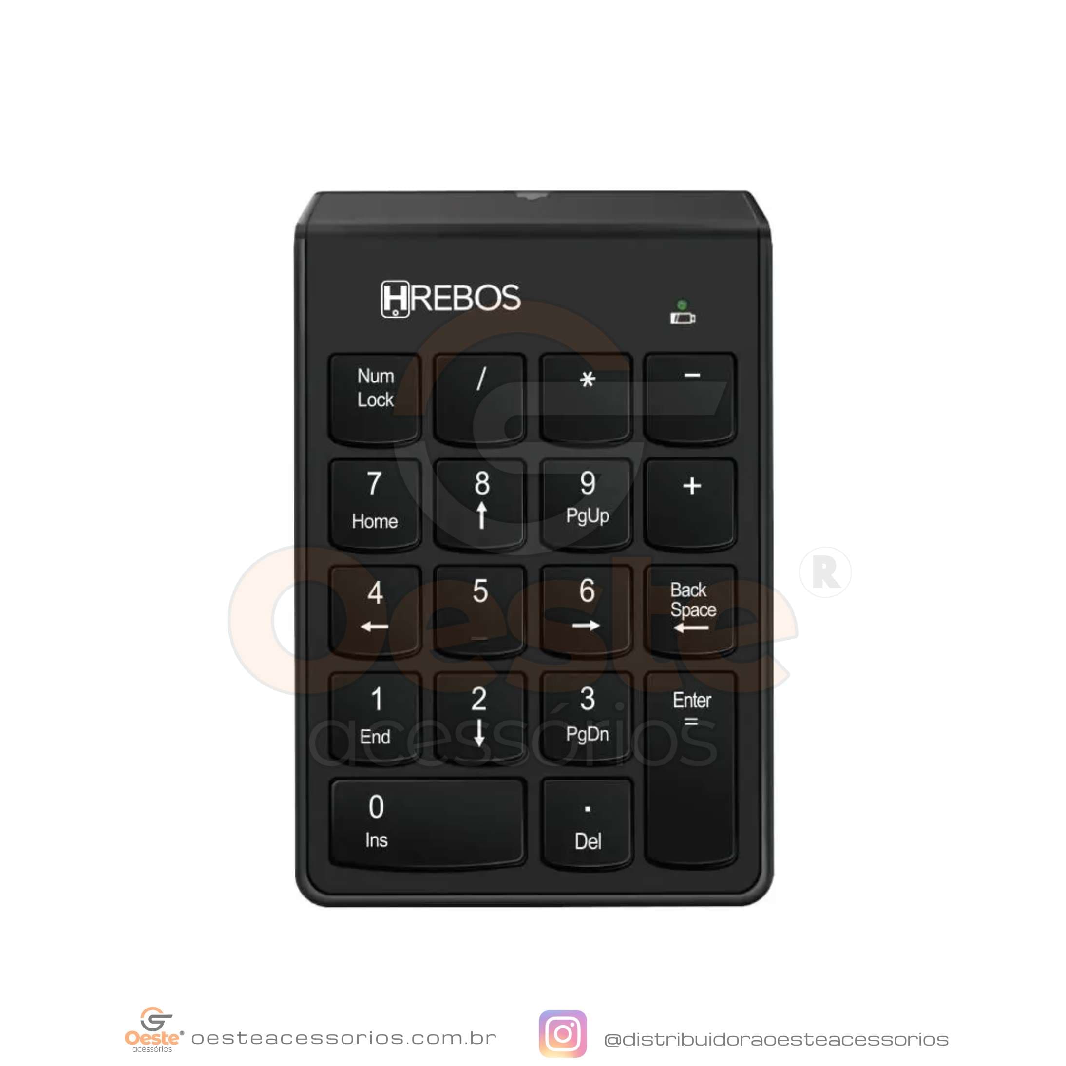 TECLADO NUMERICO SEM FIO HREBOS HS-208