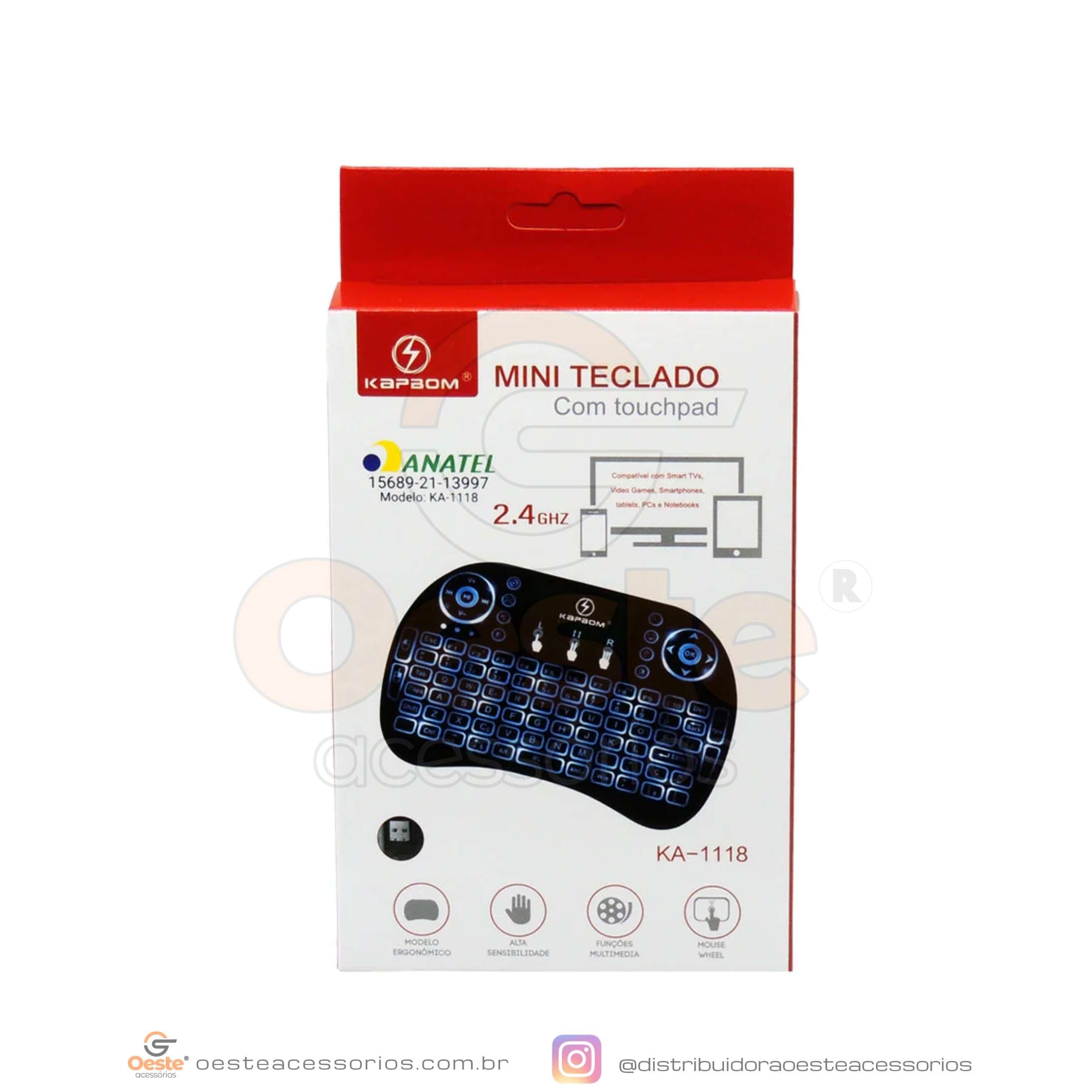 KA-1118 MINI TECLADO COM TOUCHPAD ANATEL