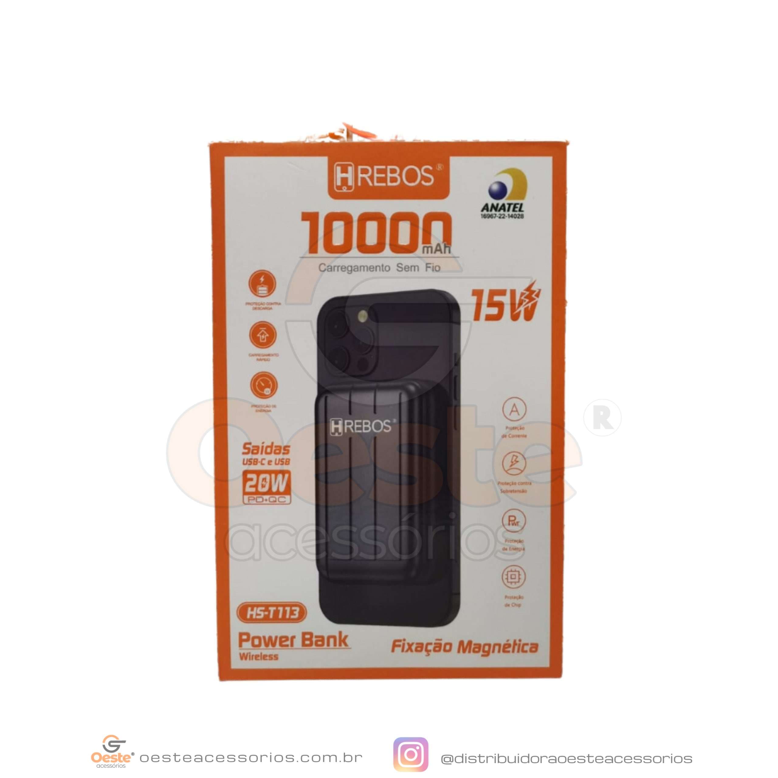 POWER BANK HREBOS 10000MAH 15W HS-T113