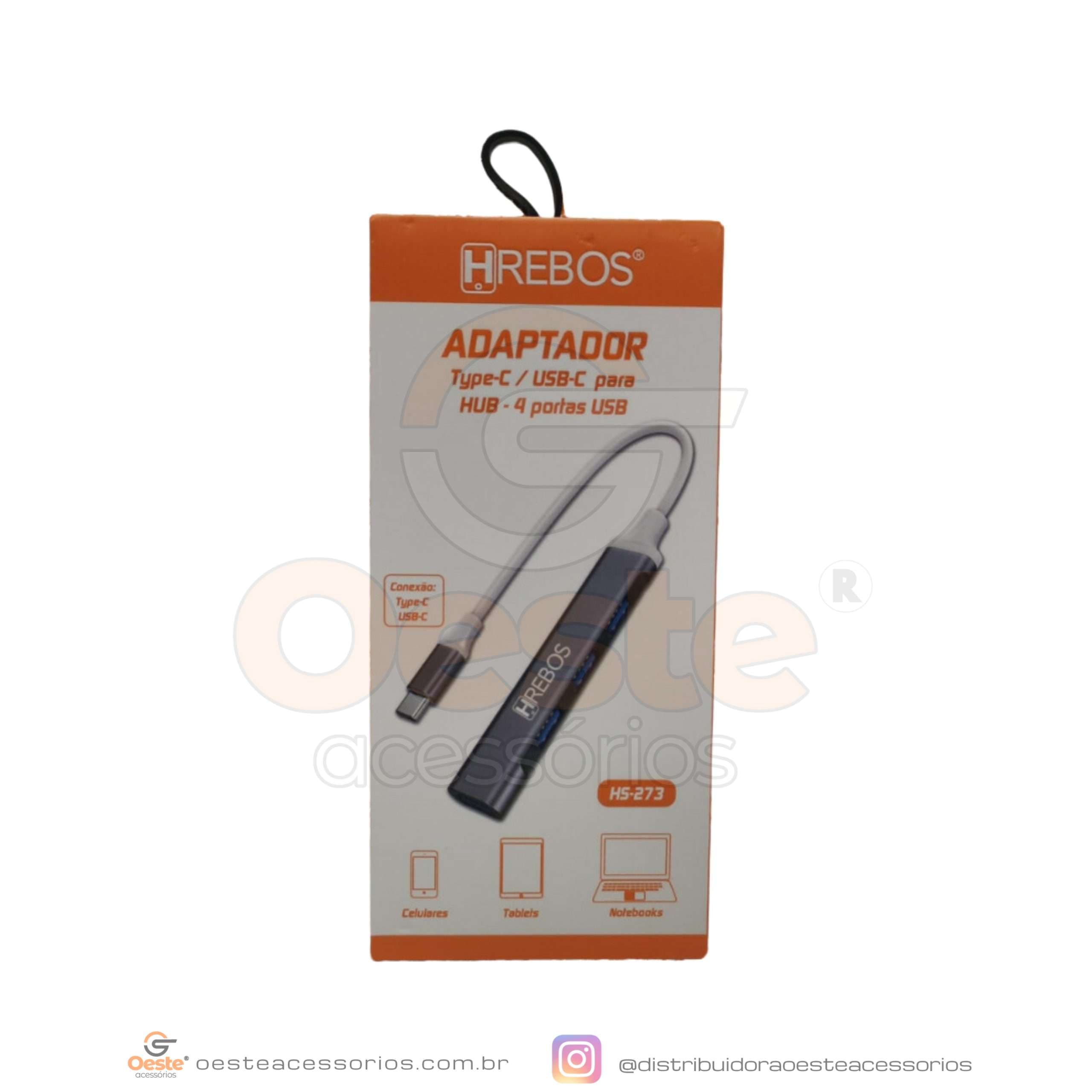 ADAPTADOR HUB TYPE-C USB-C HREBOS HS-273