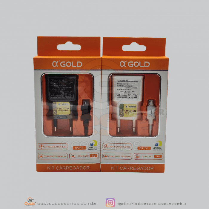 CARREGADOR A´GOLD V8 2.1A CA10-1