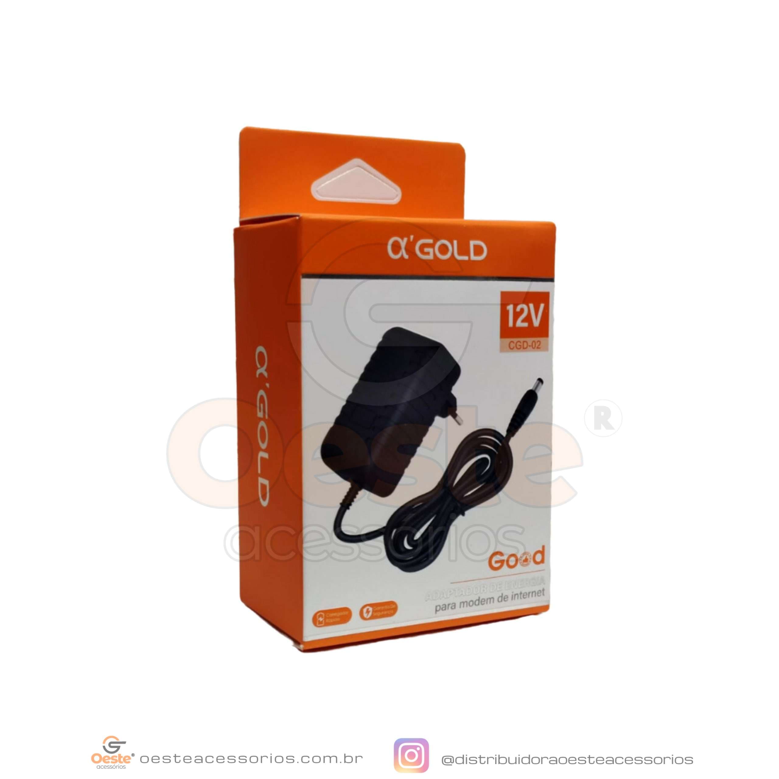 ADAPTADOR DE ENERGIA FONTE 12V A GOLD CGD-02