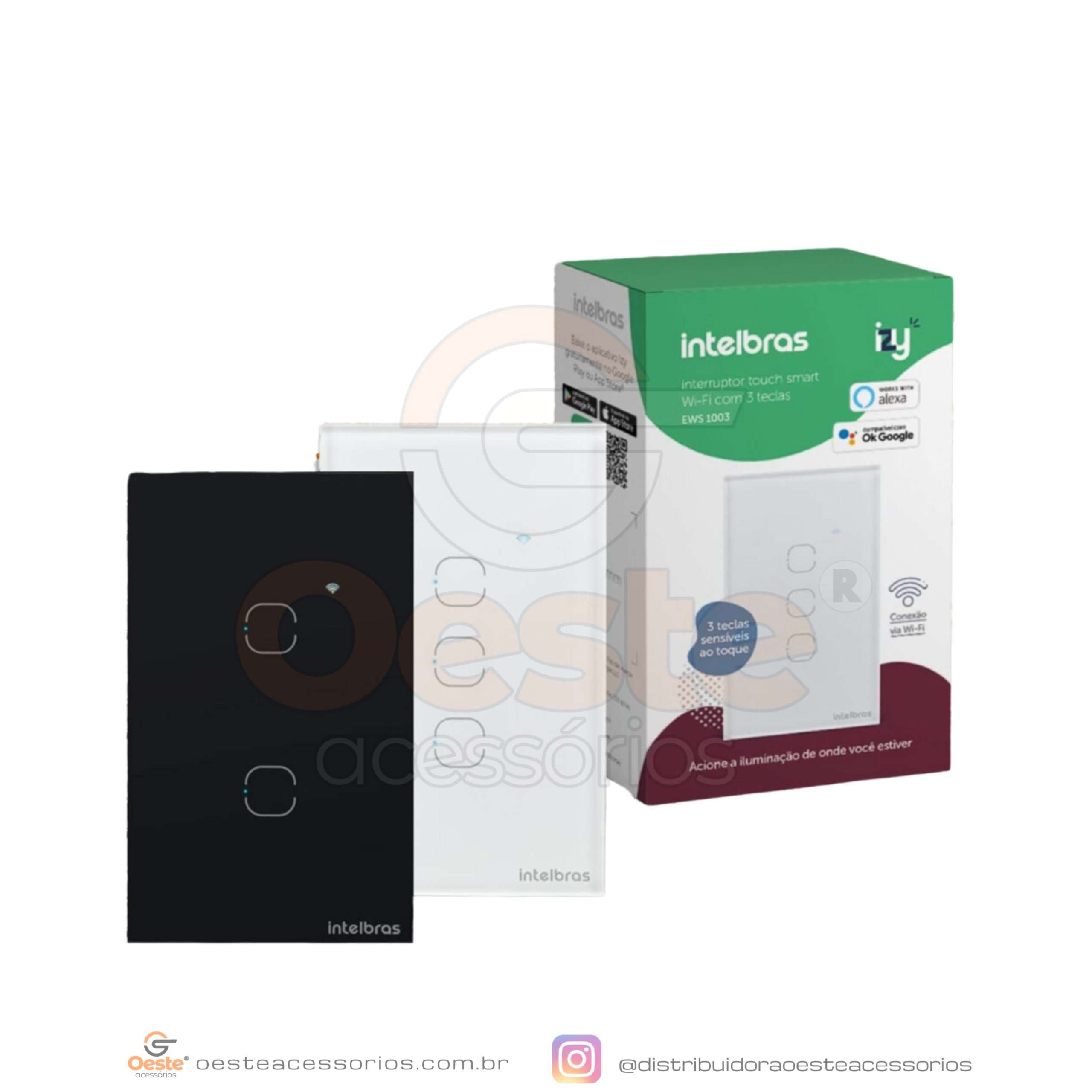 4850015 INTERRUPTOR TOUCH SMART WI-FI COM 2 TECLAS EWS 1002