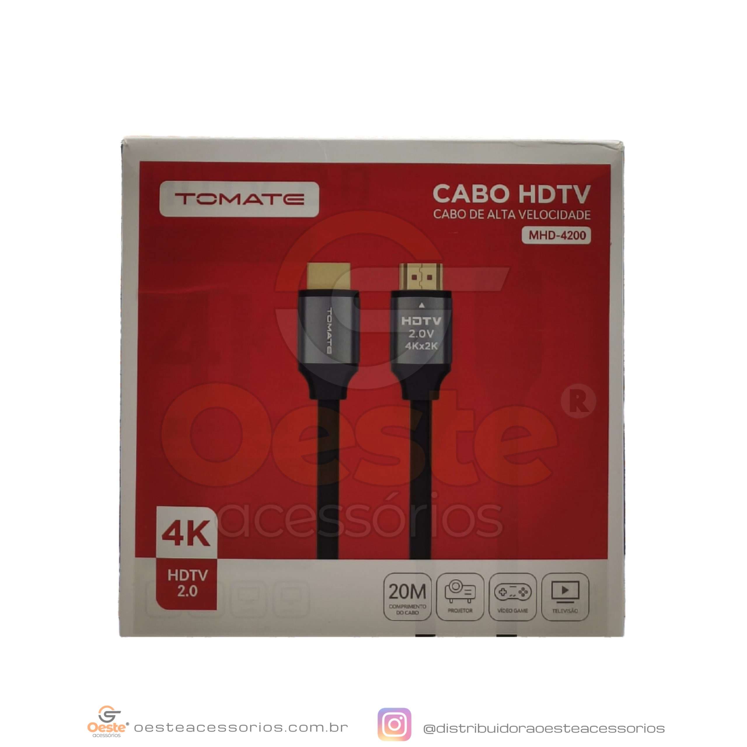 CABO HDMI 20M TOMATE MHD-4200