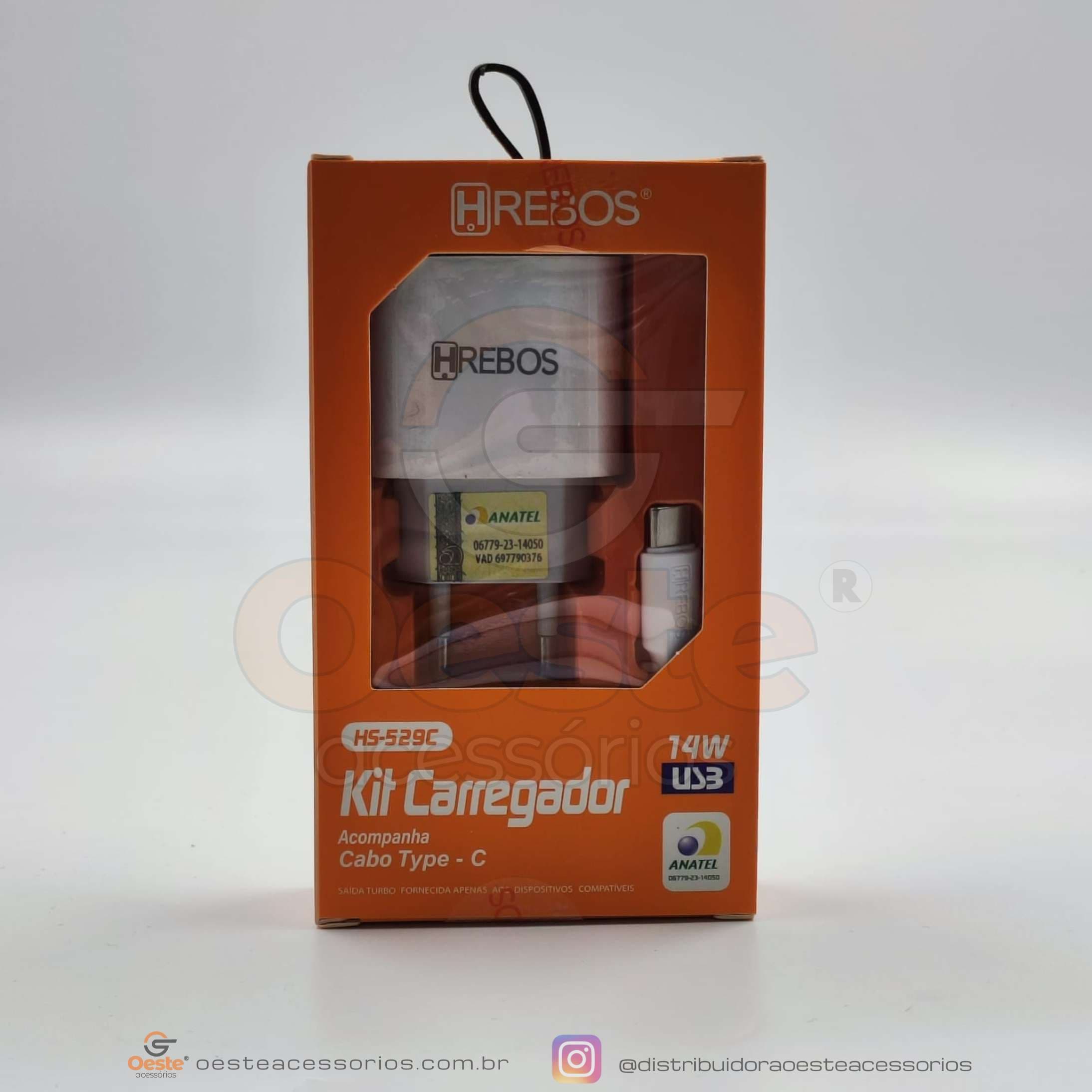 CARREGADOR HREBOS 14W TYPE-C HS-529C