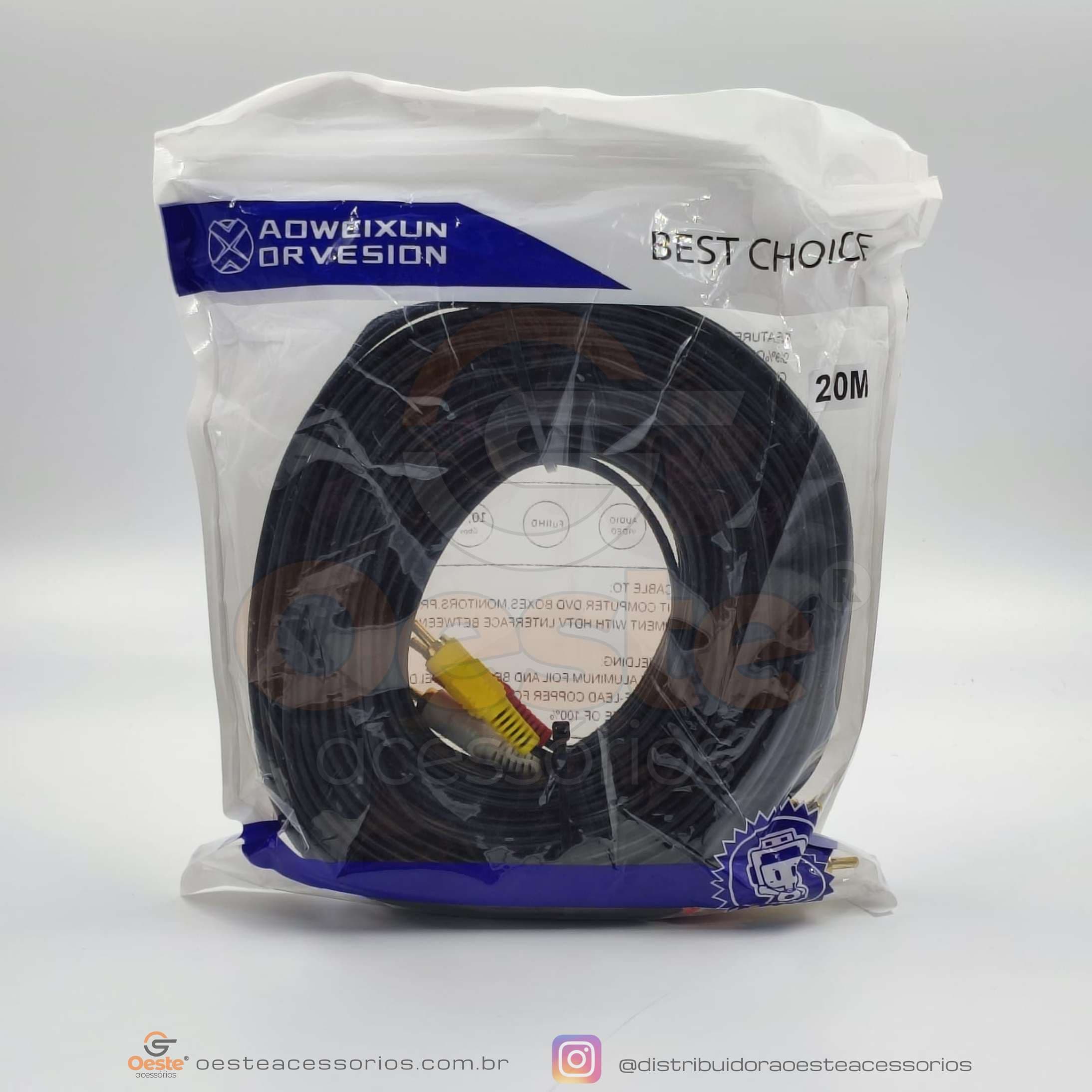 CABO AV RCA AUDIO E VIDEO 3 PONTAS 20M BEST CHOICE