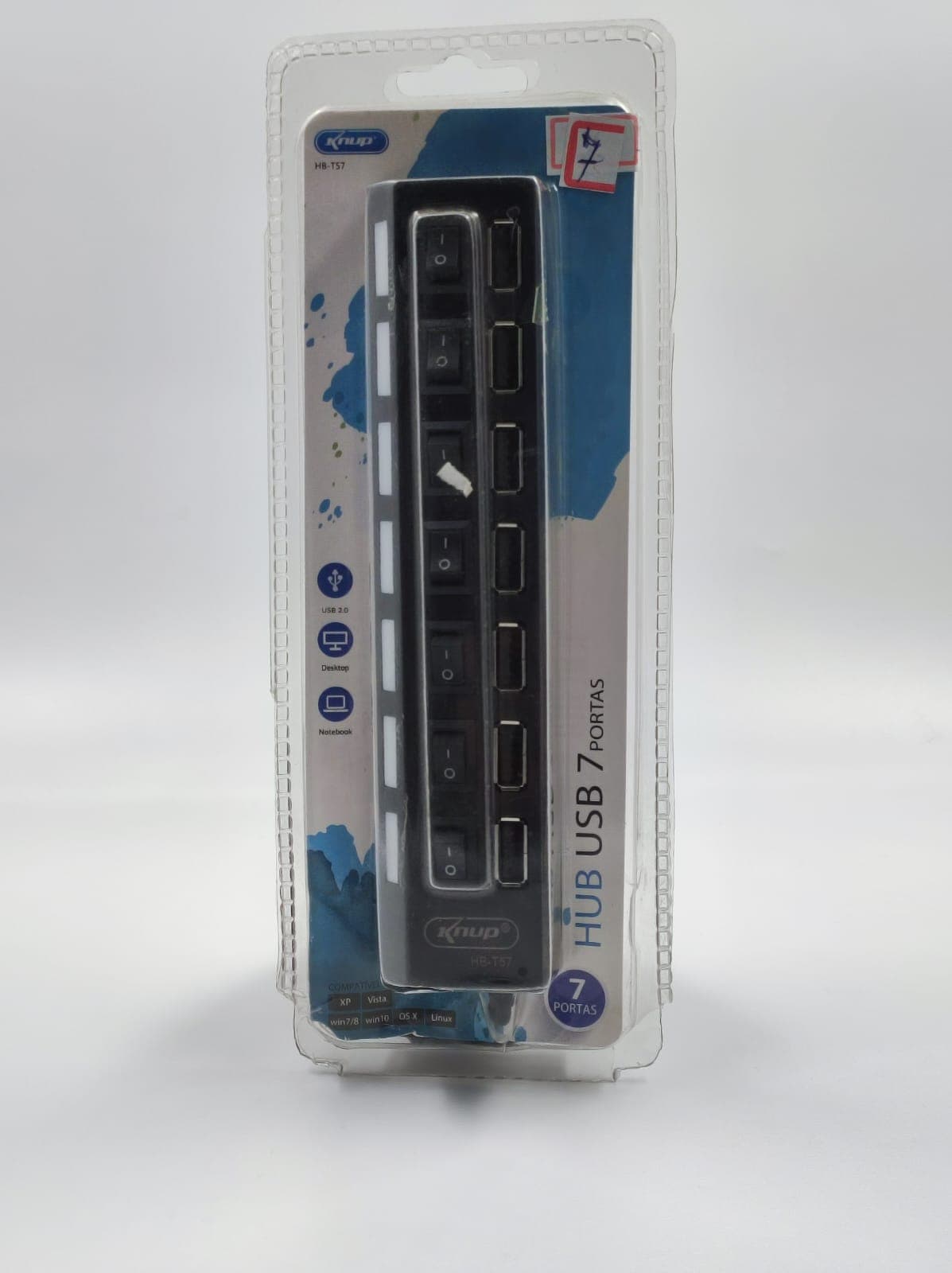 HUB USB 2.0 7 PORTAS KNUP