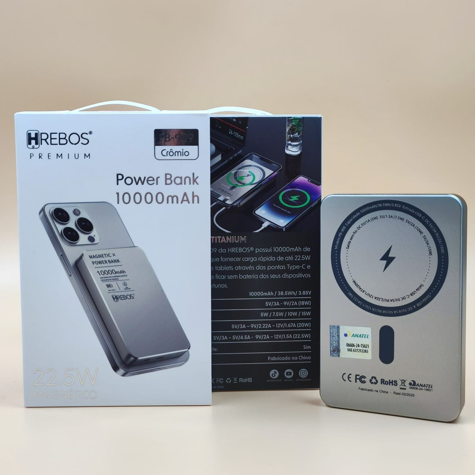 POWERBANK 10000mAh 22.5W MAGNETIC H'REBOS PB-909