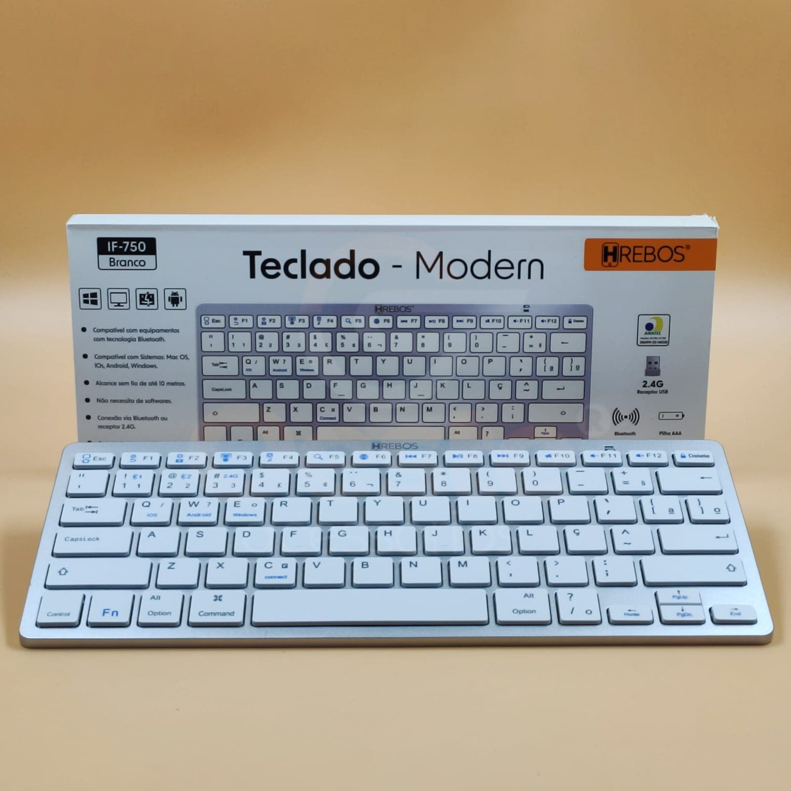 TECLADO MODERN SEM FIO H'REBOS IF-750