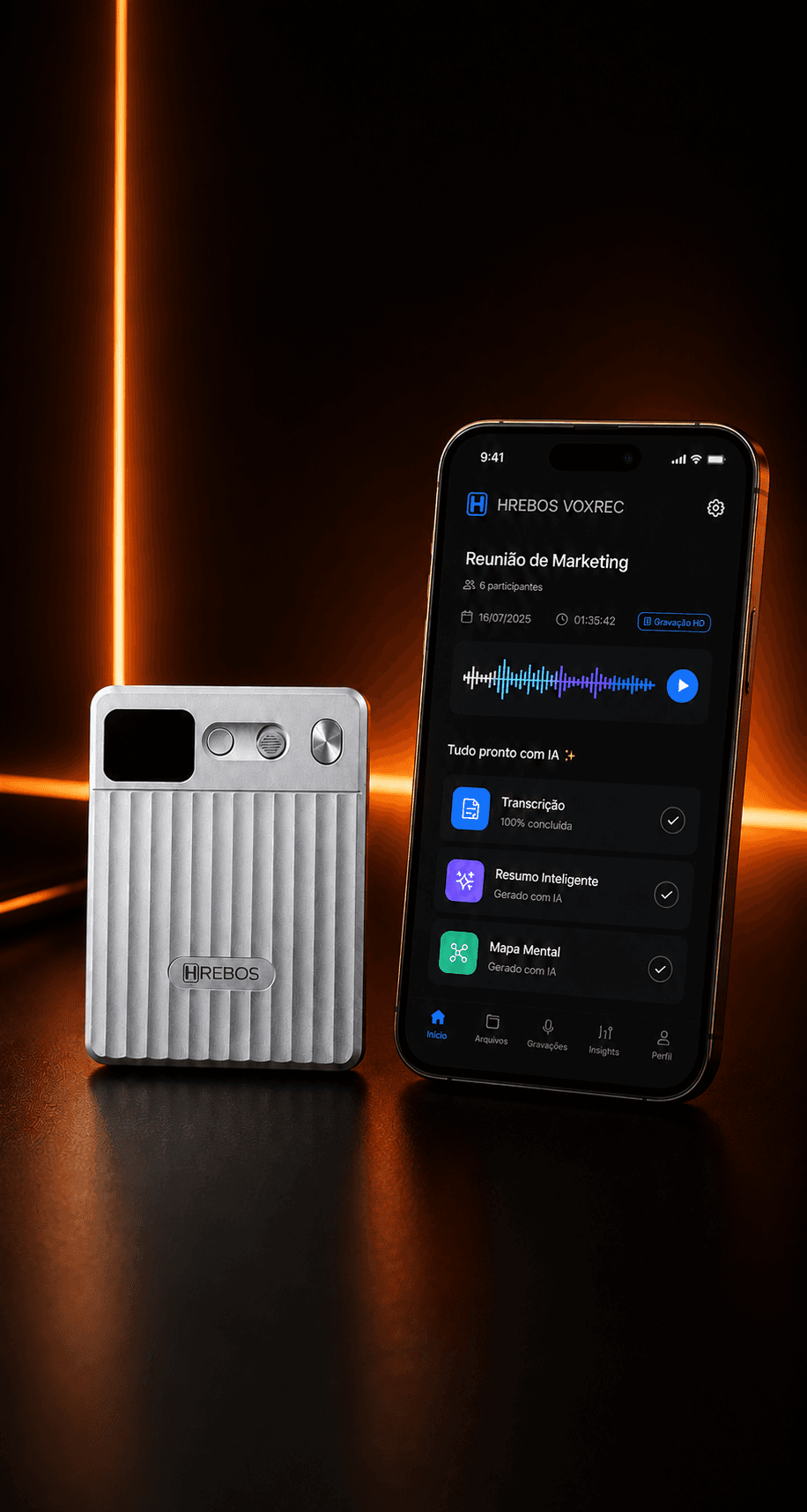 Gravador com Inteligencia Artifical HREBOS