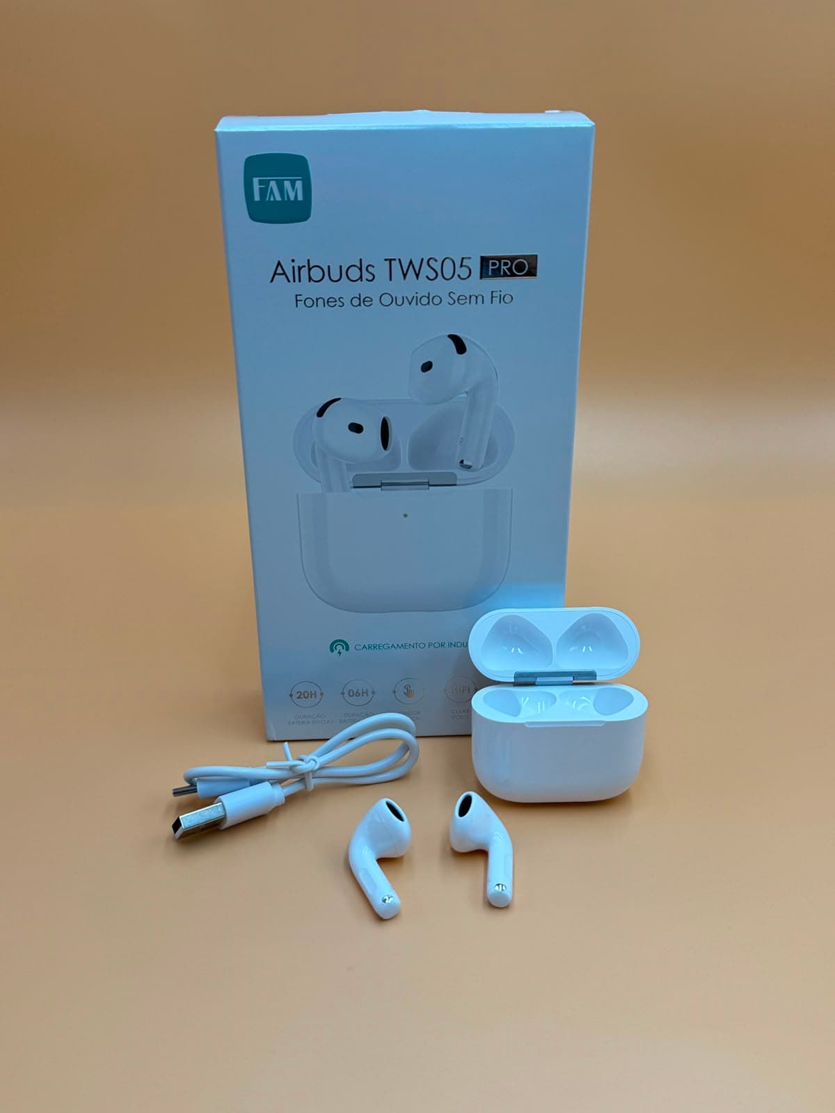 FONE DE OUVIDO AIRBUDS TWS05 PRO SEM FIO FAM
