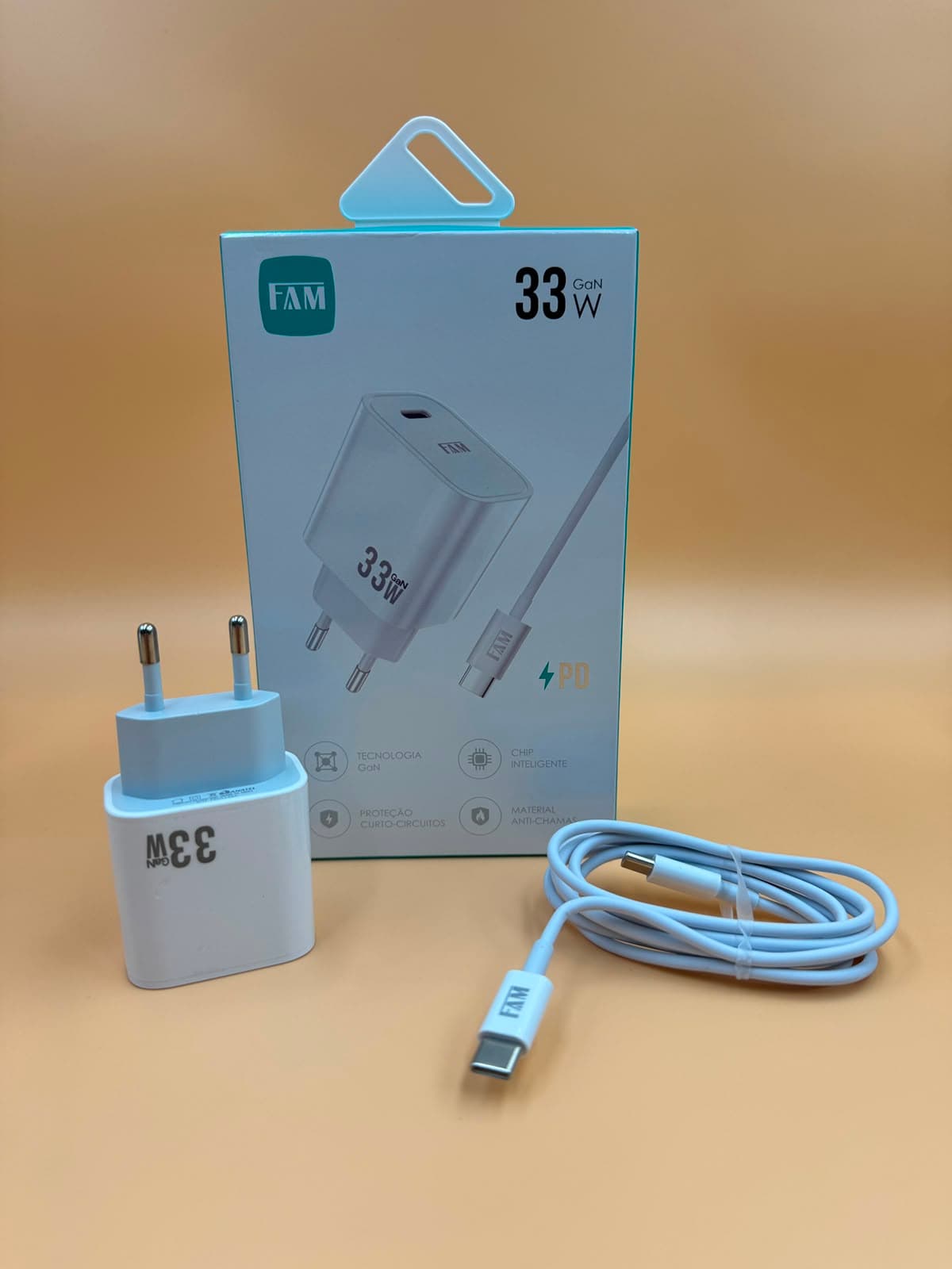 KIT CARREGADOR RÁPIDO 33W FAM TIPO-C