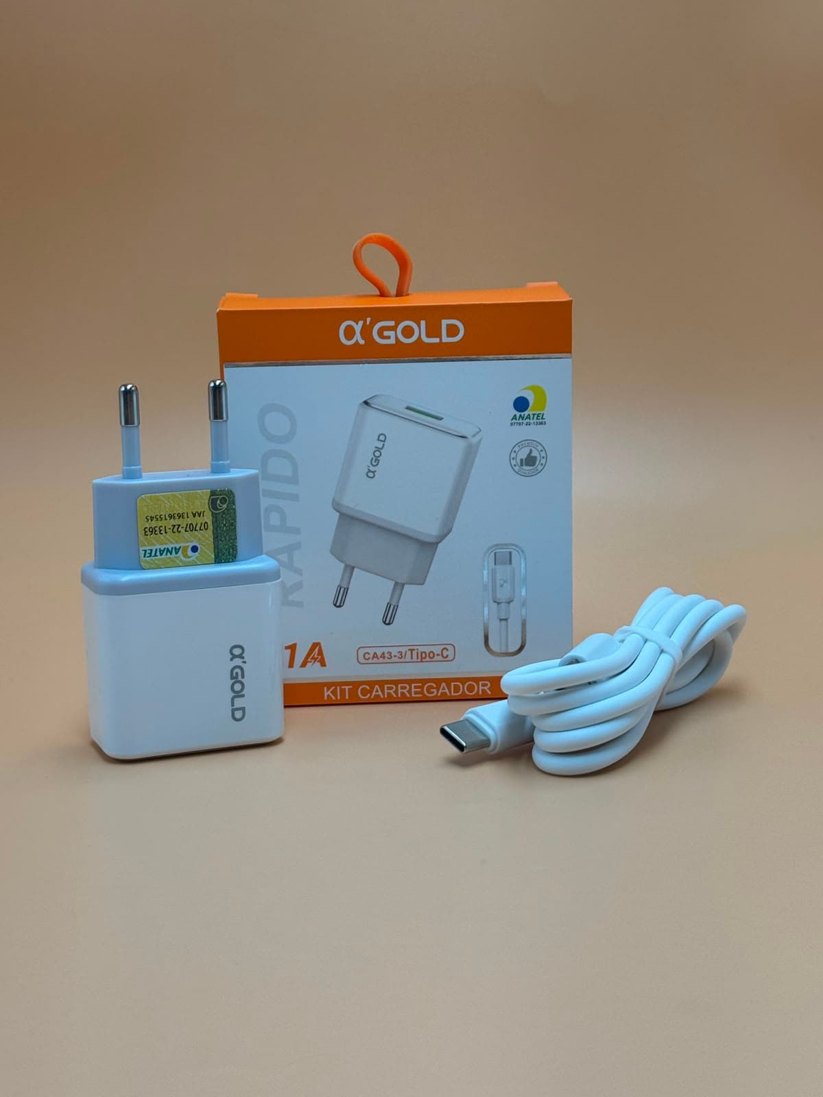 KIT CARREGADOR TIPO-C 3.1A A'GOLD