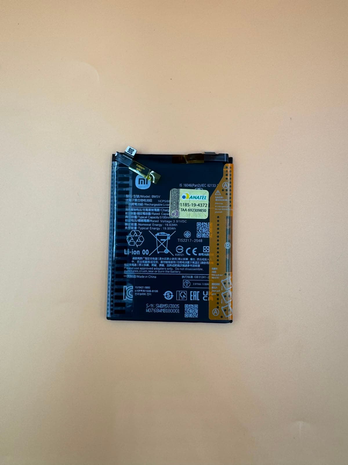 BATERIA REDMI NOTE 13 PRO 5G BM5V POCO X6-ANATEL ORIGINAL