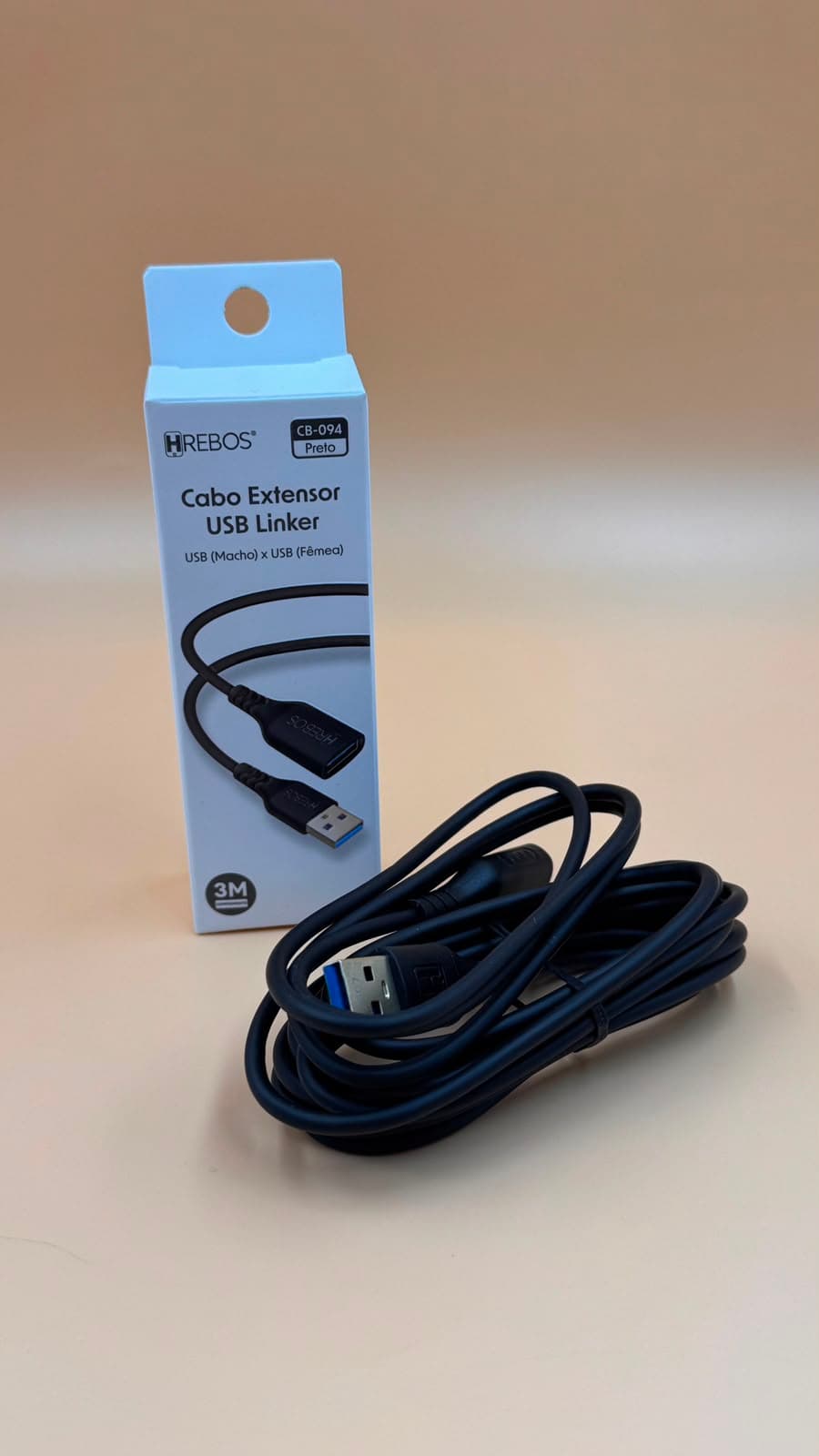 CABO EXTENSOR USB LINKER 3M HREBOS